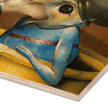 Posterlounge Holzbild Hieronymus Bosch, Der Garten der Lüste - Die Hölle (Detail), Malerei