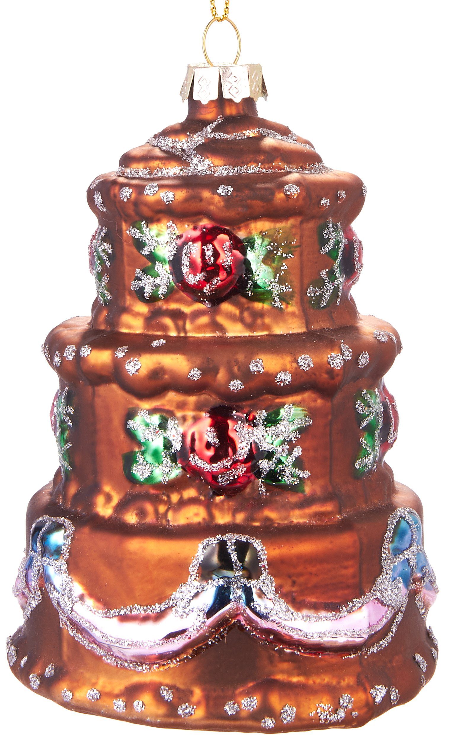 ca. 11 BRUBAKER Torte, cremige Mundgeblasene Weihnachtskugel Glas, handbemalt Christbaumschmuck Weihnachtsdekoration aus Bunte - cm