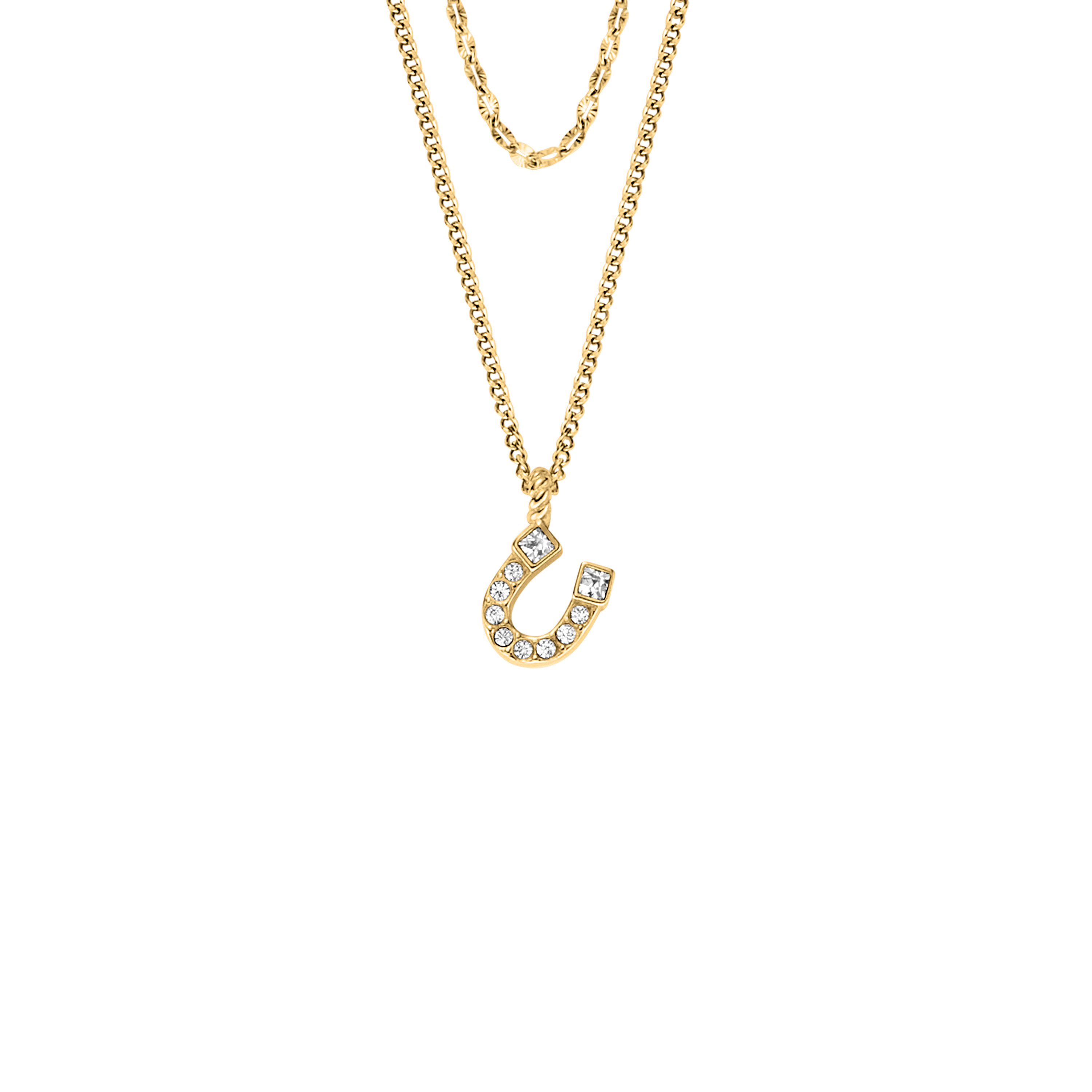 Fossil Kette mit Anhänger Schmuck Geschenk Edelstahl SUTTON, mit Glasstein günstig online kaufen