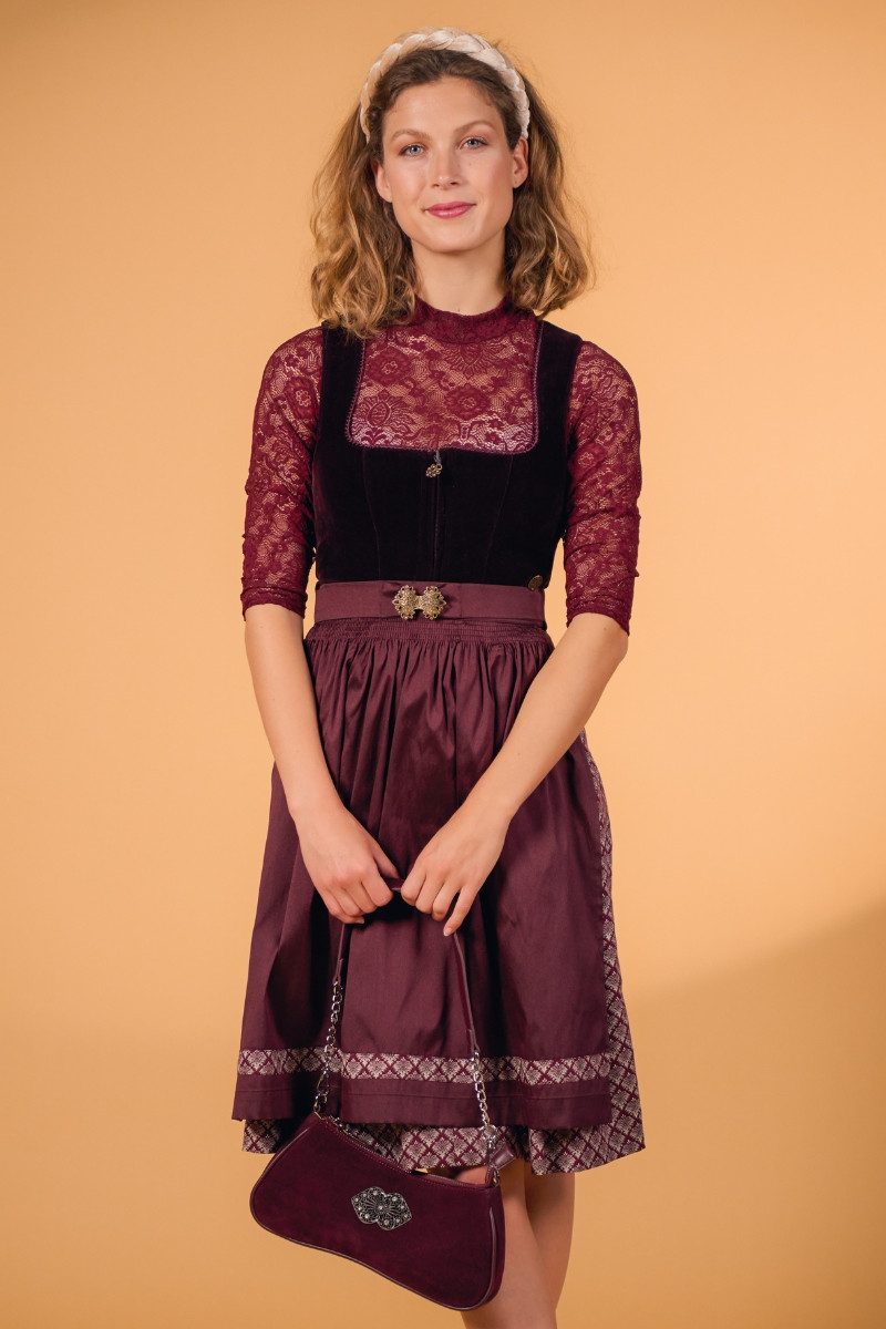 MarJo Dirndl Samt Dirndl 2tlg. - AMORBACH - mahagoni günstig online kaufen