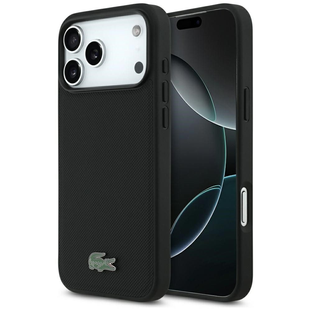 Lacoste Handyhülle iPhone 18 Pro Max MagSafe Petit Pique Hülle schwarz Logo 6,9 Zoll, Kantenschutz