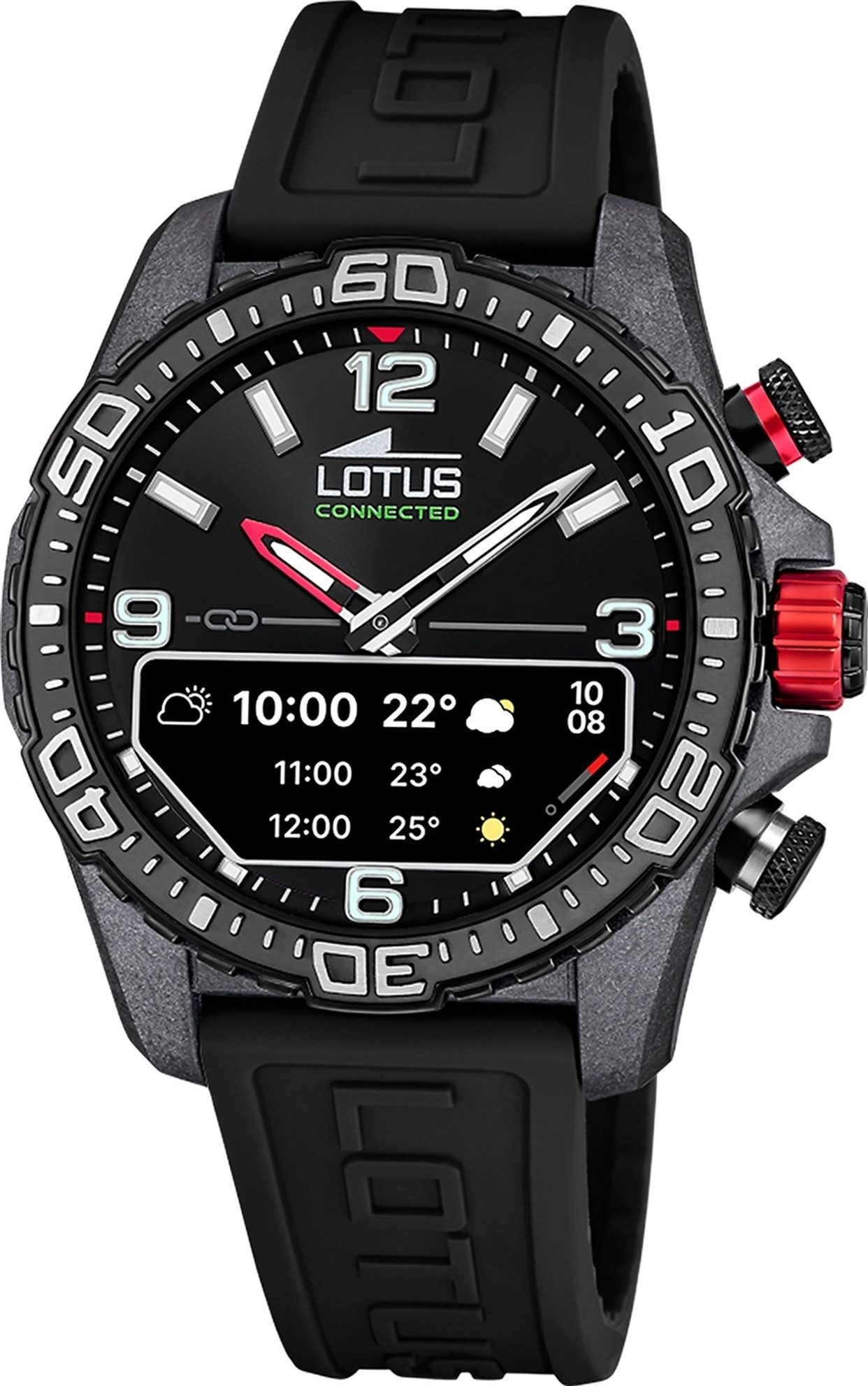 Lotus Multifunktionsuhr Lotus Herrenuhr Kunststoff schwarz Lotus, (Multifunktionsuhr), Herren Armbanduhr rund, groß (ca. 45mm), Kohlefaser, Sport, Fashion