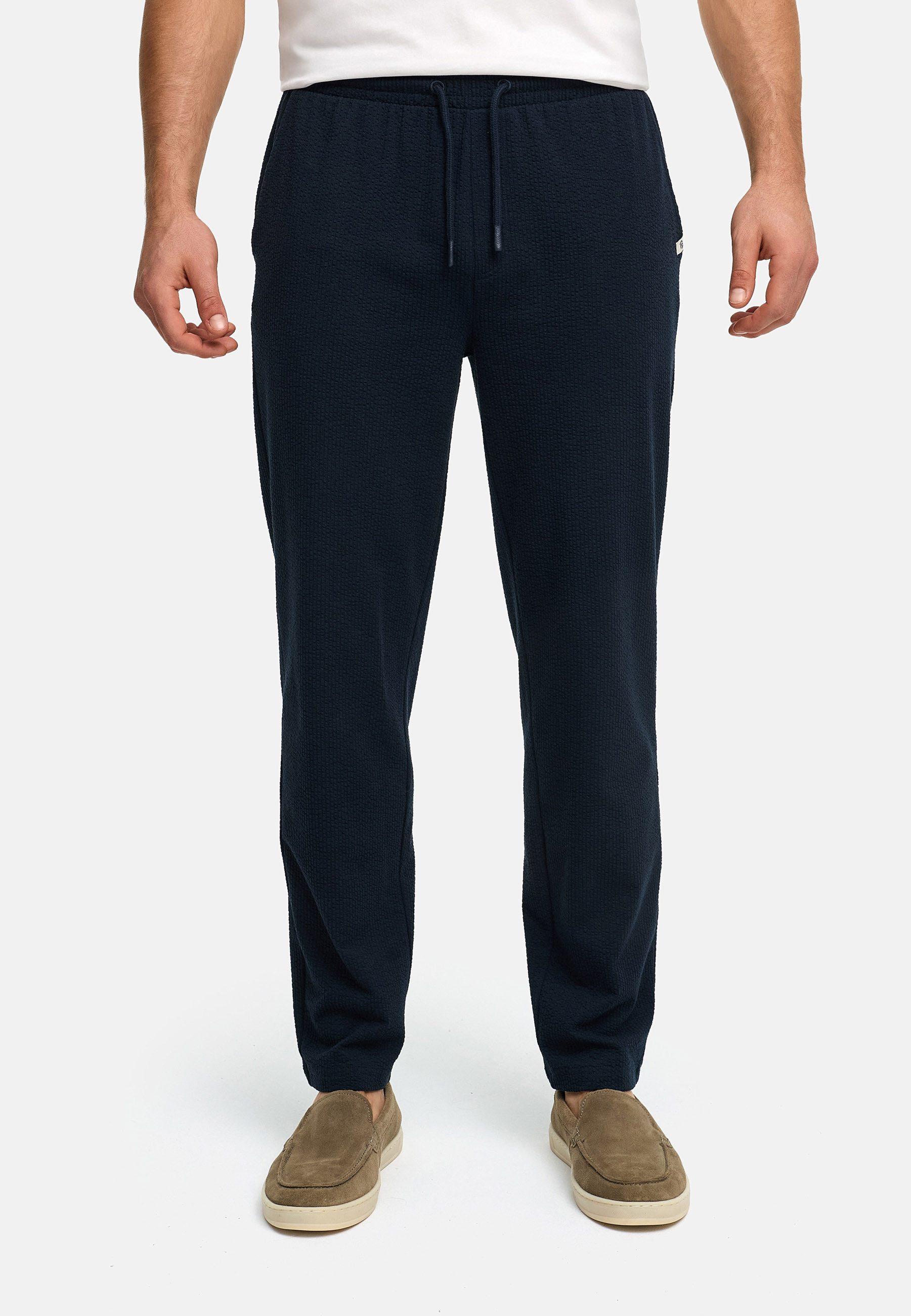 Indicode Chinohose Herren INNogo Strukturierte Chino Pant mit feiner Struktur, elastischem Bund und Tunnelzug