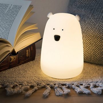 Navaris LED Nachtlicht LED Nachtlicht Bär Design - Fernbedienung - Süße RGB Kinderlampe
