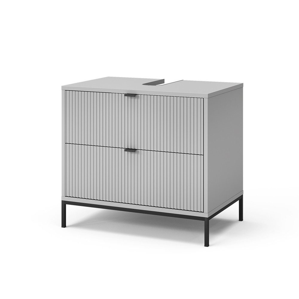 Vicco Waschbeckenunterschrank Eliza, Grau, 70 x 63 cm mit 2 ausziehbaren Sc günstig online kaufen