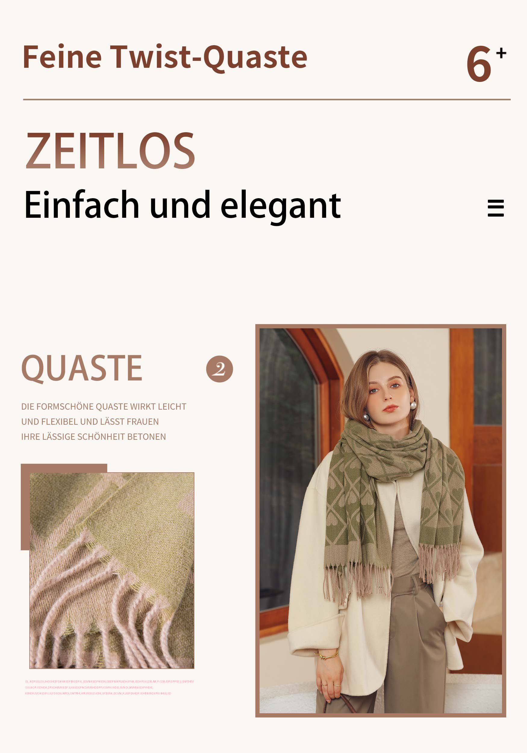 Liebesdruck XXL-Schal warmer Schal, Grün Modeschals Hochwertiger Schöner MAGICSHE