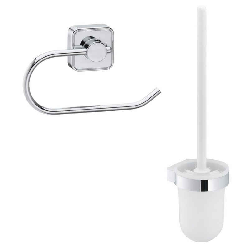 Keuco Badaccessoire-Set Smart.2 Accessoire-Set, Set, Toilettenpapierhalter, Toilettenbürstengarnitur, Hochglanz-verchromt, Kunststoff