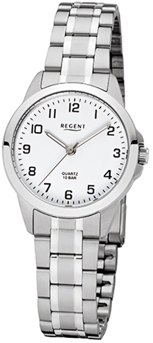 Quarzuhr Regent Damen-Armbanduhr silber Analog