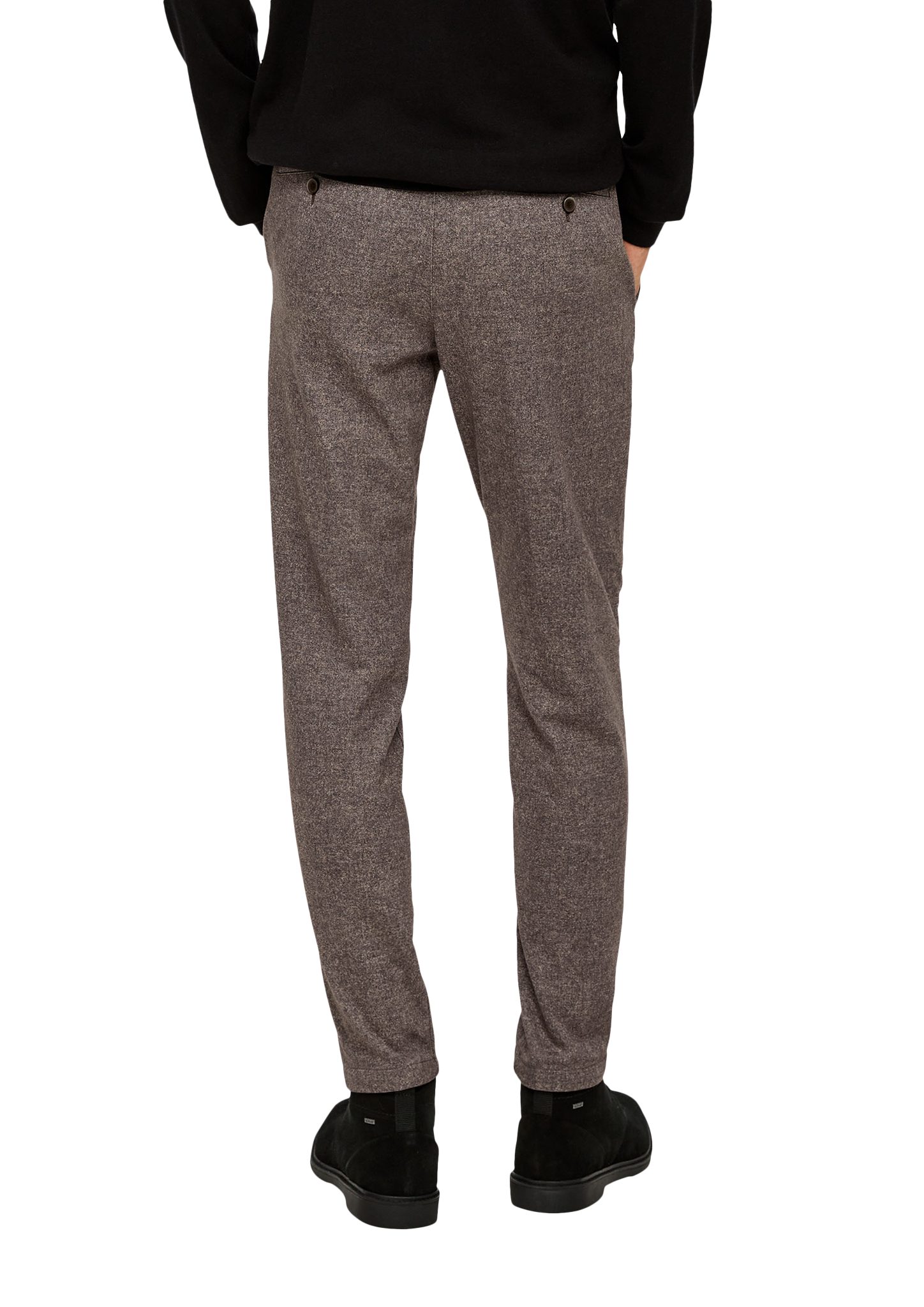 Tweed-Optik in Stoffhose Jersey Jogpants aus Slim: s.Oliver