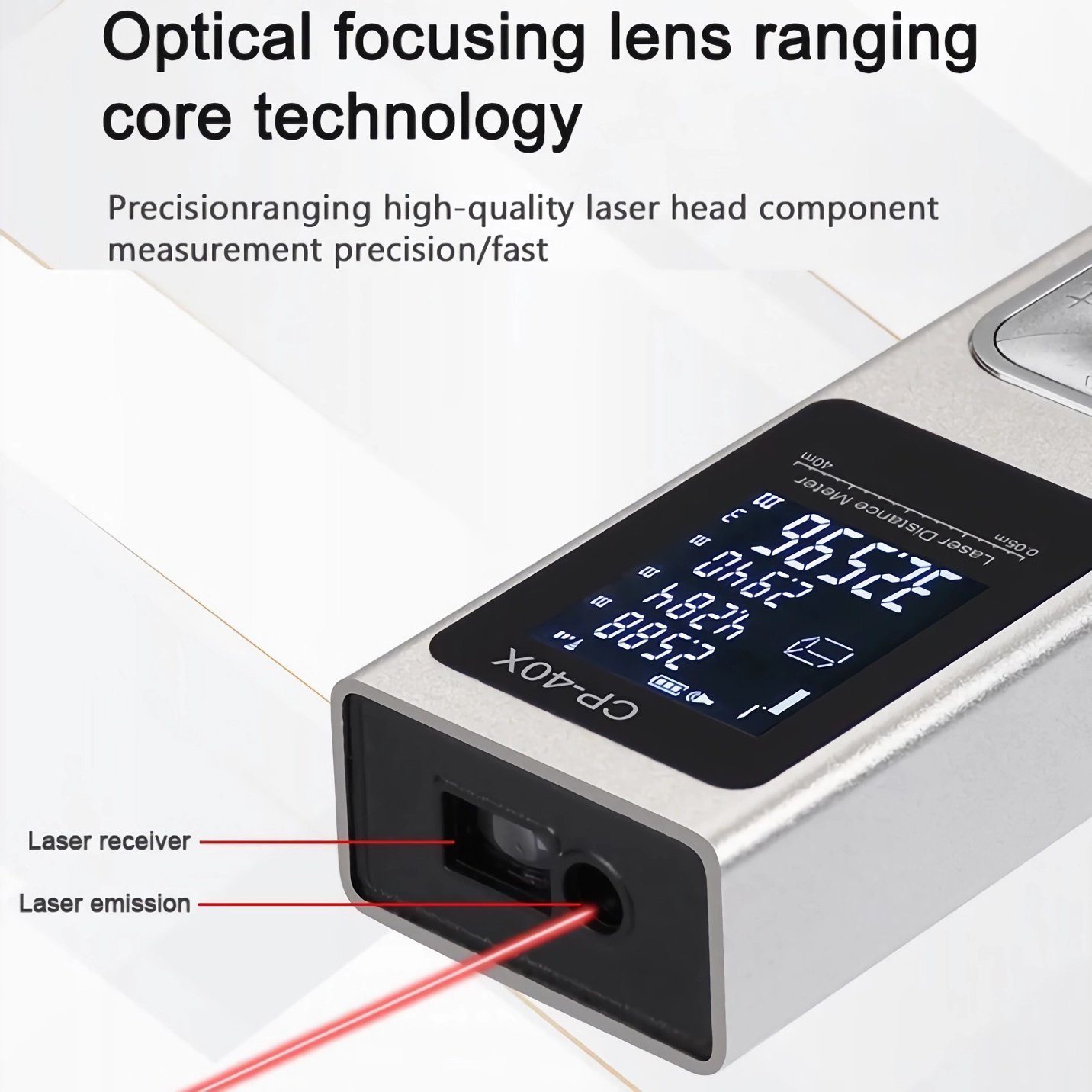 Bolwins & O11D 100m Laser Beleuchtung LCD Distanzmessgerät Lasermessgerät Entfernungsmesser