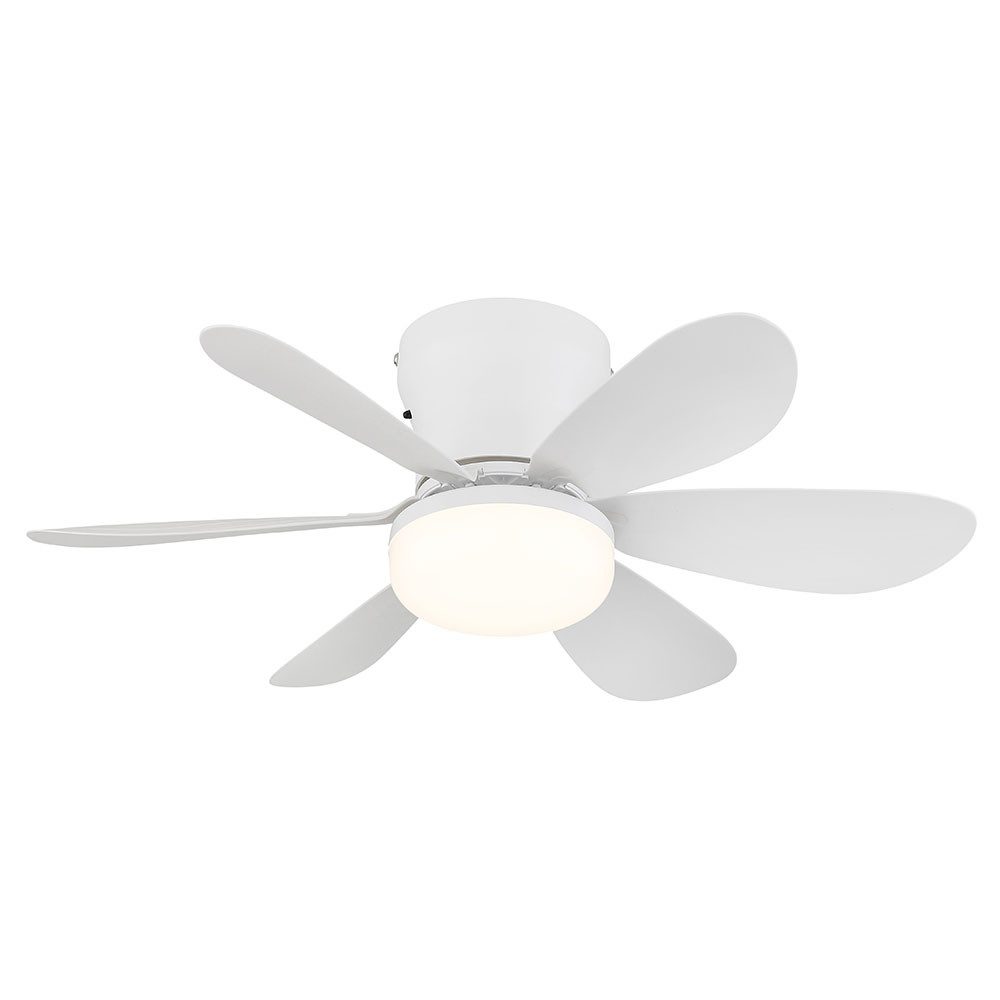 GLOBO LIGHTING Deckenventilator, LED Deckenventilator Metall weiß Fernbedienung Dimmbar CCT D 51 cm