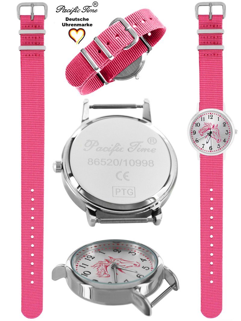 Pacific Time Quarzuhr Kinder Armbanduhr Pferd rosa Wechselarmband, Mix und Match Design - Gratis Versand