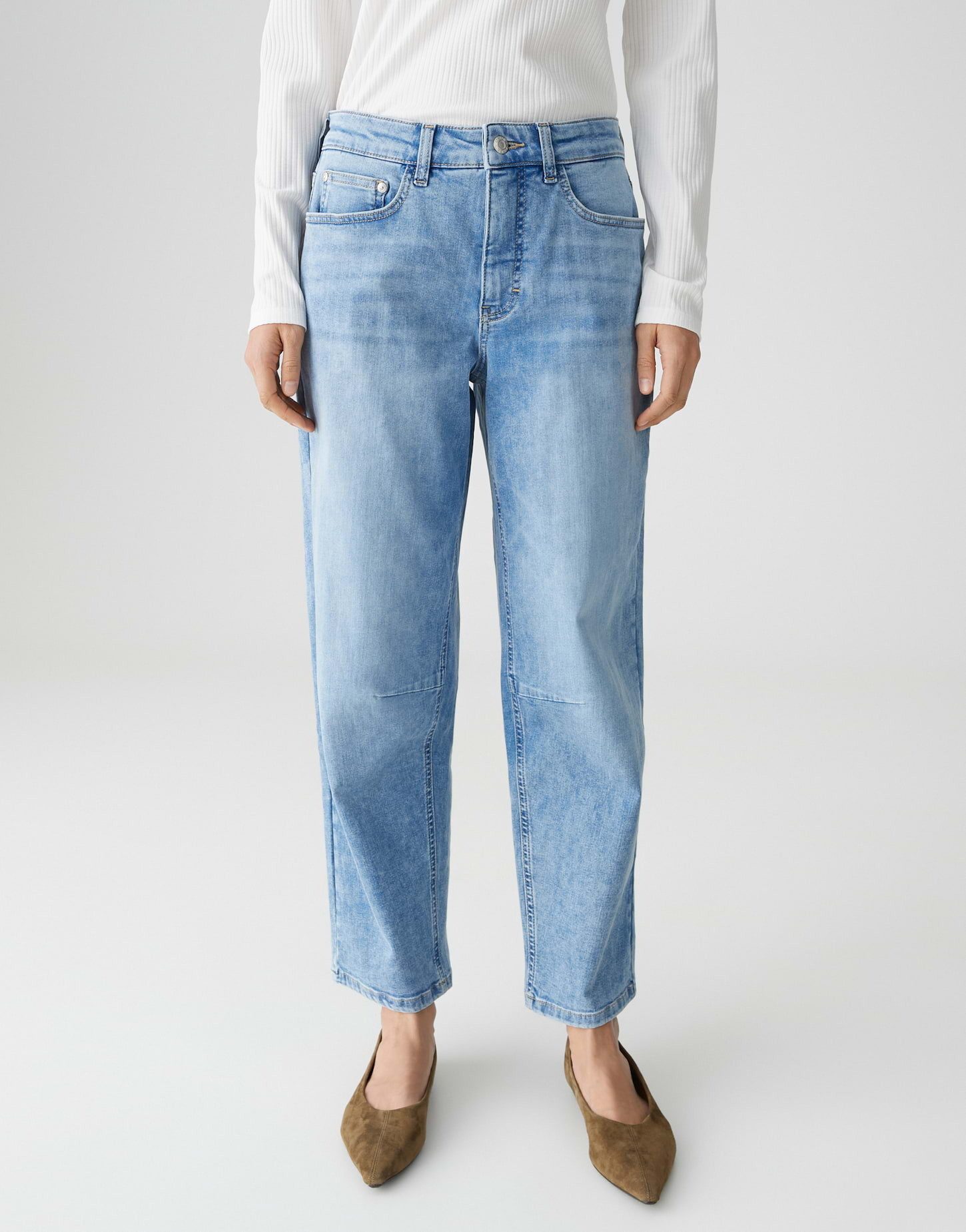 OPUS PANTS Relax-fit-Jeans MELLY RELAX mit Powerstretch Mid Rise verdeckter Zip-Fly, weicher Griff, authentische Waschung