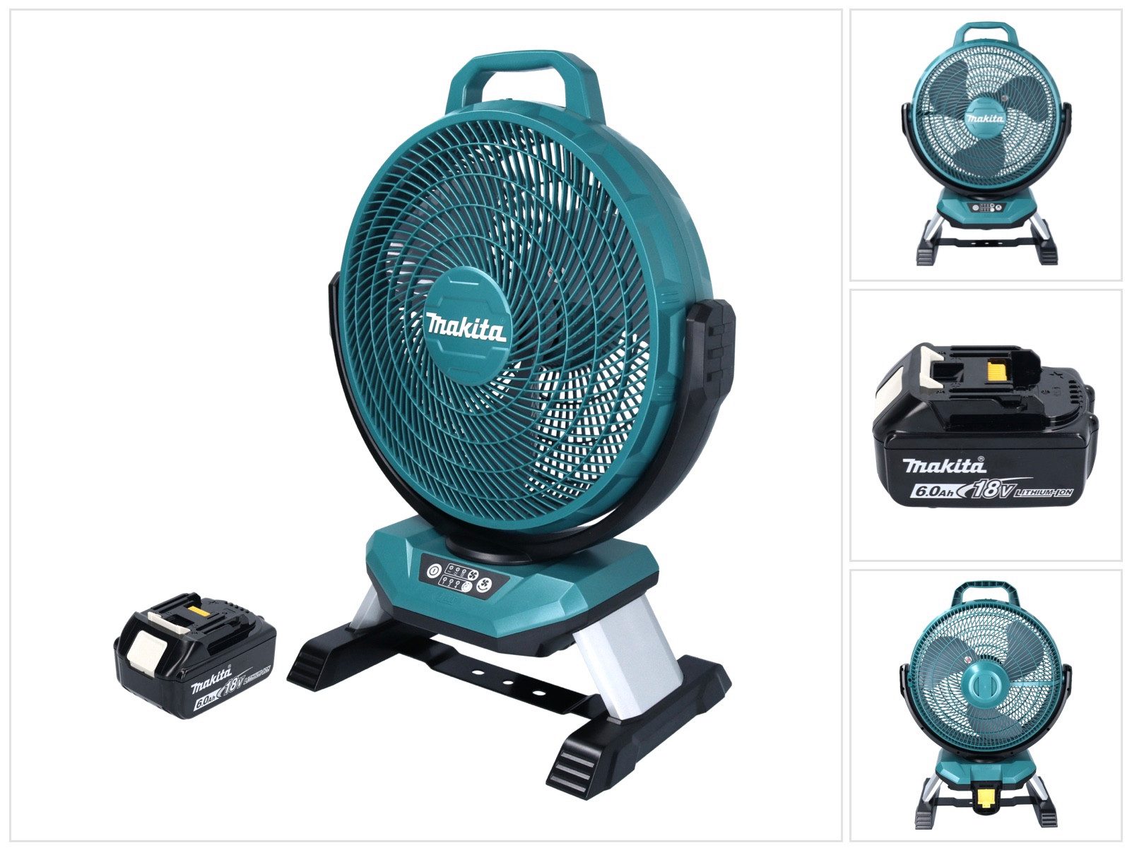 Makita Akku-Standventilator DCF 301 G1 Akku Ventilator Lüfter 18 V 33 cm + 1x Akku 6,0 Ah - ohne