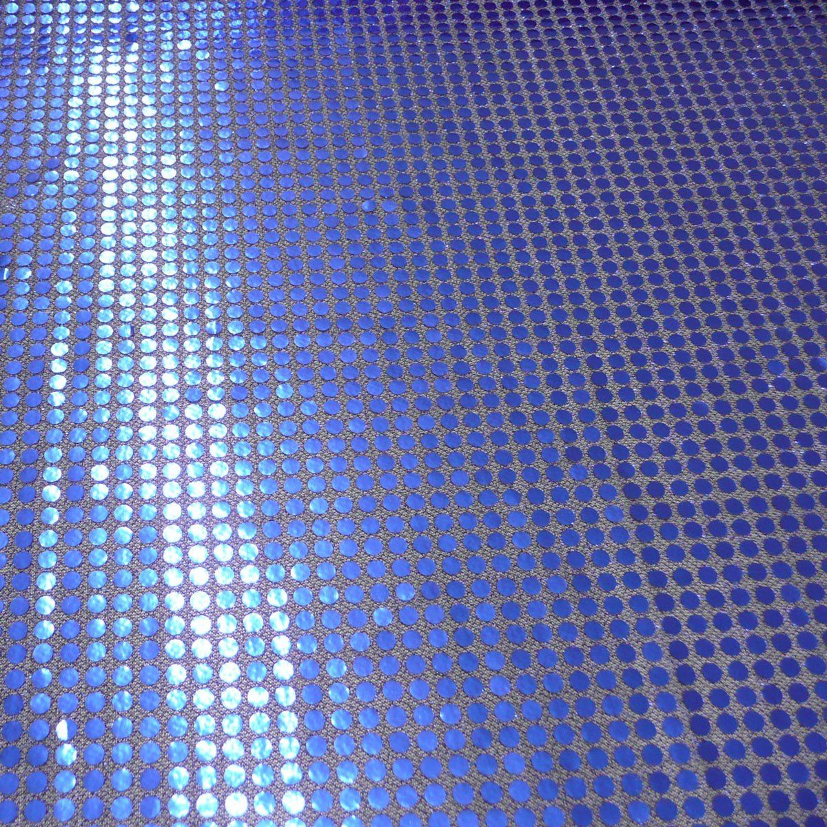 Thumbnail - SCHÖNER LEBEN. Stoff Kreativstoff Pailletten Lurex Stoff blau schwarz 6mmØ 1,1m Breite, mit Metallic-Effekt