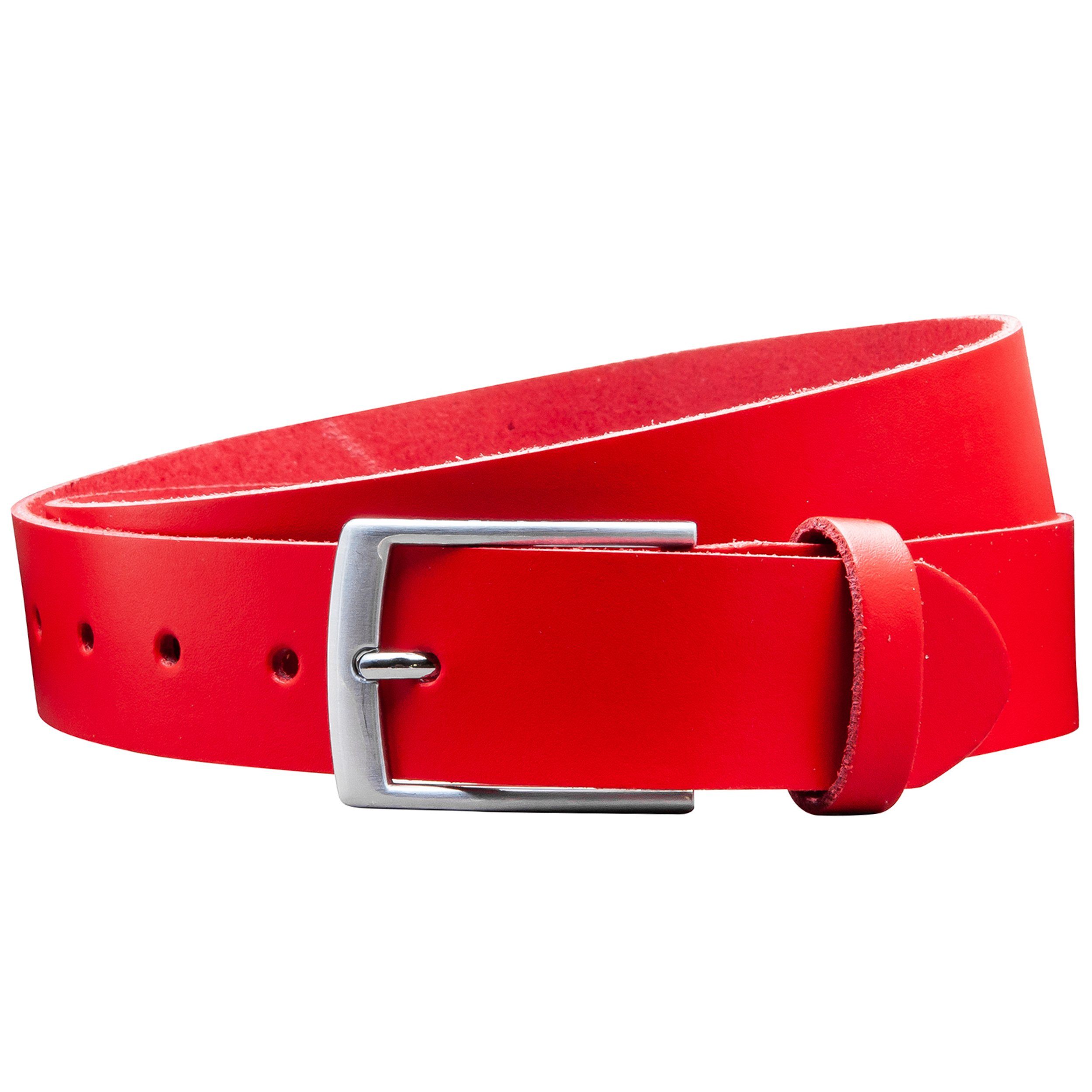 COLOGNEBELT Ledergürtel OM421-SL-Rot MADE IN GERMANY, Rot, Kürzbar, 100 % E günstig online kaufen