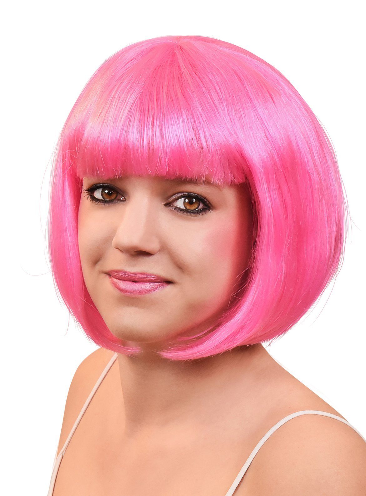 Metamorph Kostüm-Perücke Bobfrisur pink, Bubikopf-Perücke für Frauen