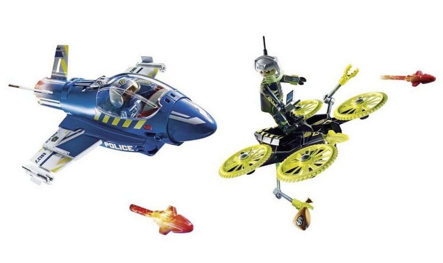 Playmobil® City Action Polizei-Jet: Drohnen-Verfolgung Konstruktions-Spielset, (Polizei-Jet: Drohnen-Verfolgung), Made in Europe