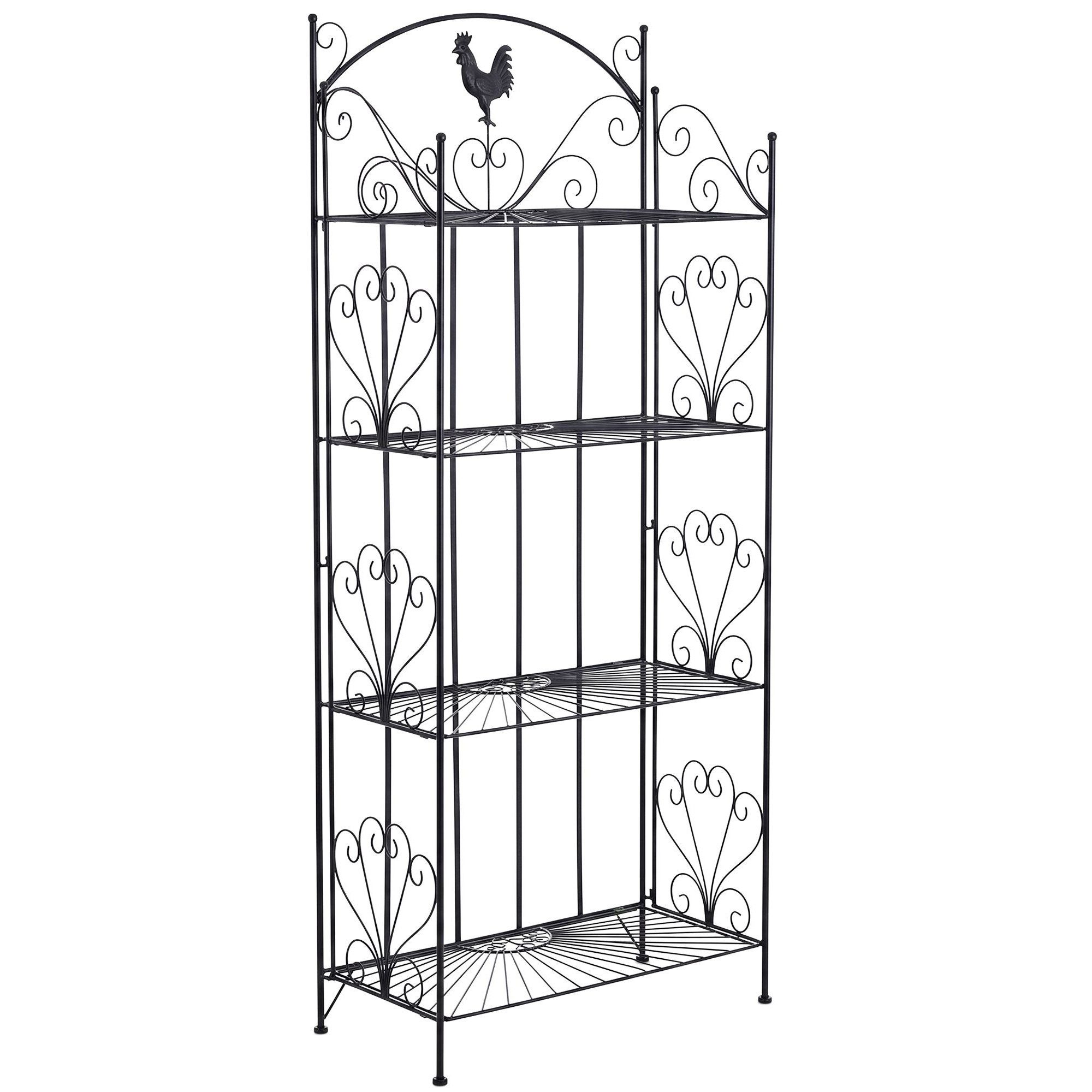 CLP Standregal Klappregal Küchenregal Blumenregal, Spar-Set 1-tlg., klappbar, 4 Ablagen, Landhausstil