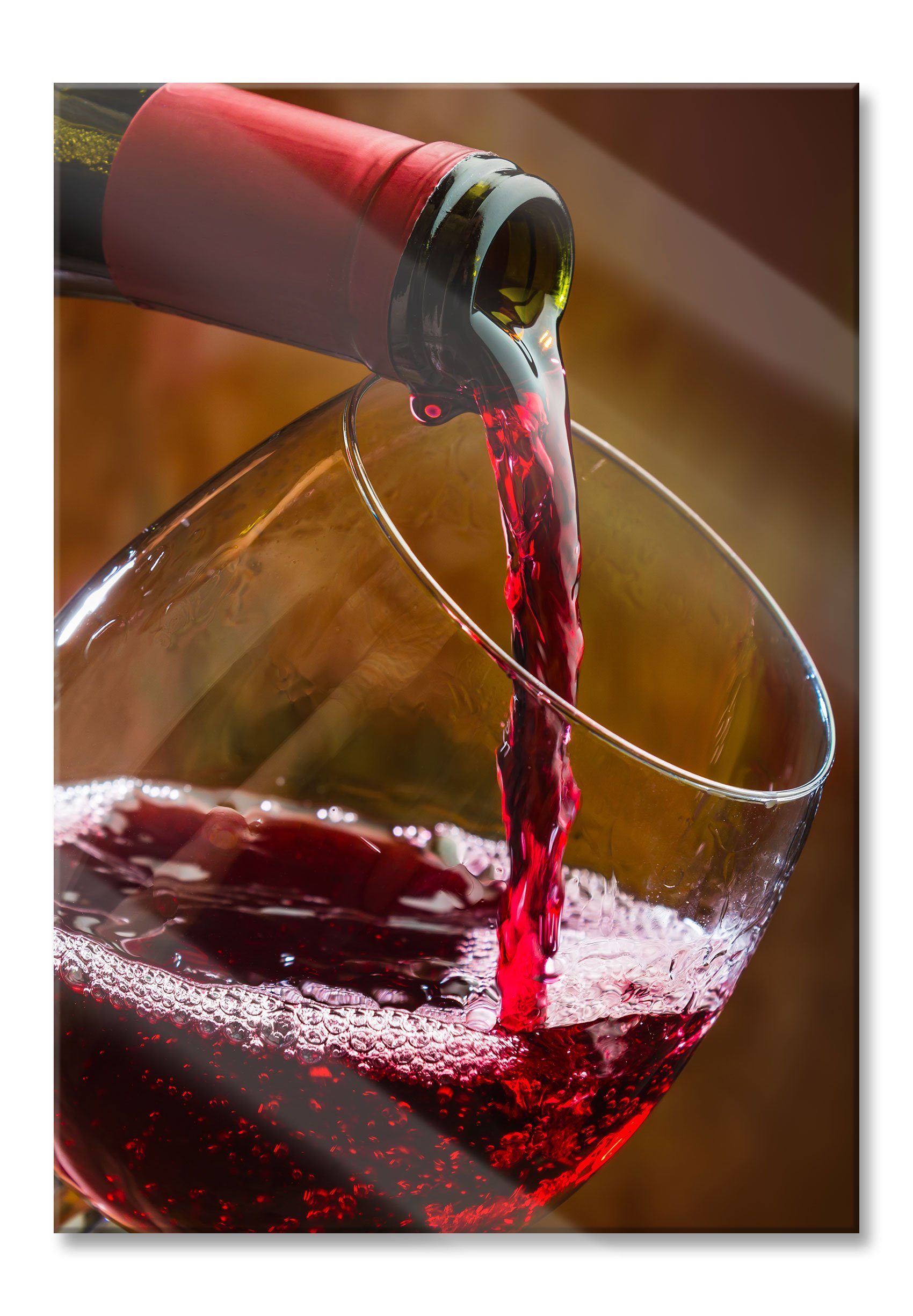 Abstandshalter (1 inkl. Glasbild Aufhängungen und Rotwein Echtglas, aus Pixxprint Rotwein, Glasbild Edler Edler St),
