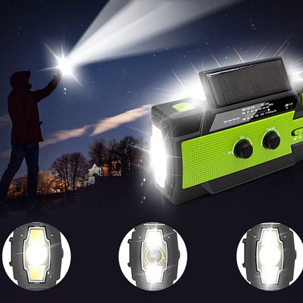 Leselampe SOS-Alarm) (AM/FM, Bedee 4 Radio LED Bewegungssensor, AM/FM mit Radio, Kurbelradio Dynamo Modi Tragbar LED Solar mit Radio Taschenlampe,