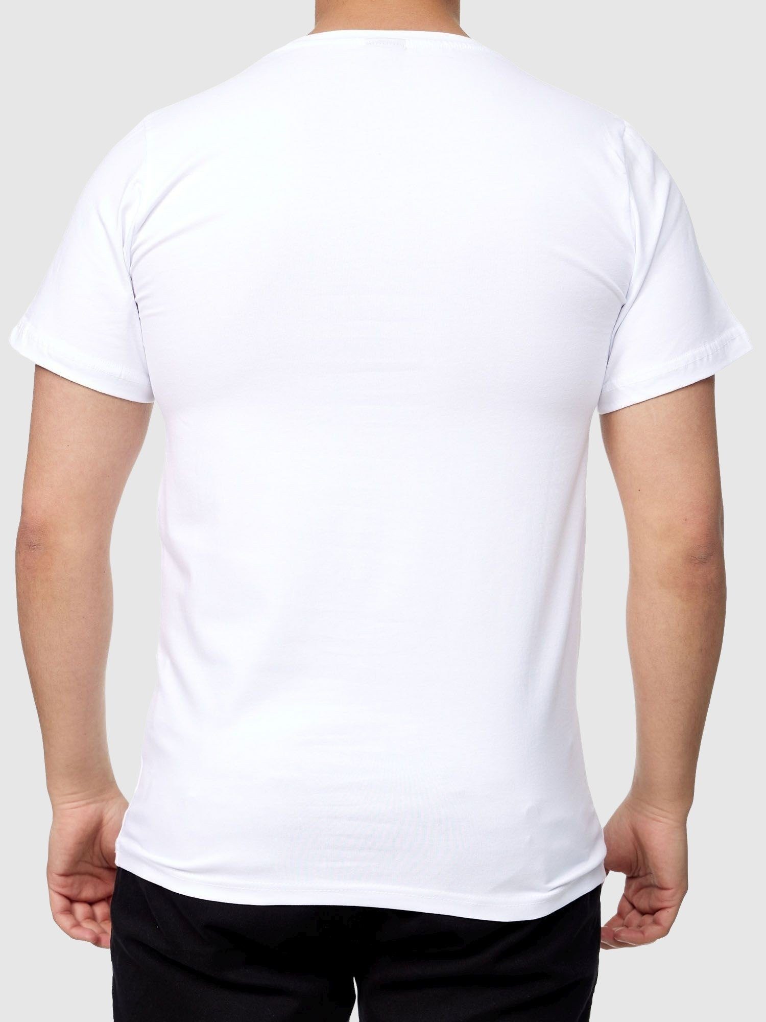 (Shirt 1-tlg) Kurzarmshirt Kayna Freizeit 3732 Weiß Tee, Polo Fitness Casual T-Shirt John T-Shirt John Kayna