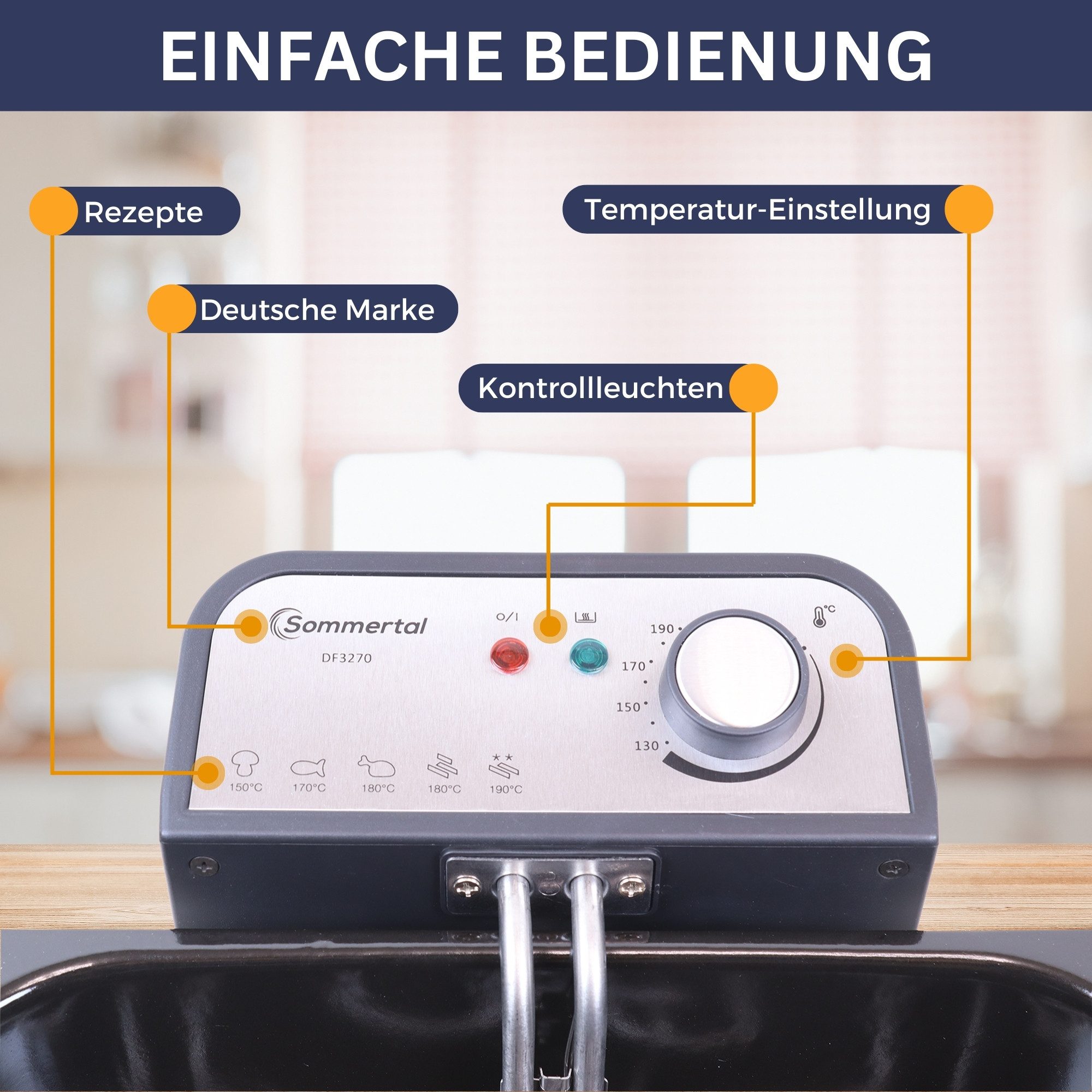 Sommertal Fritteuse, Kaltzone, DF3270 – echte Edelstahl Fritteuse für knusprige Pommes