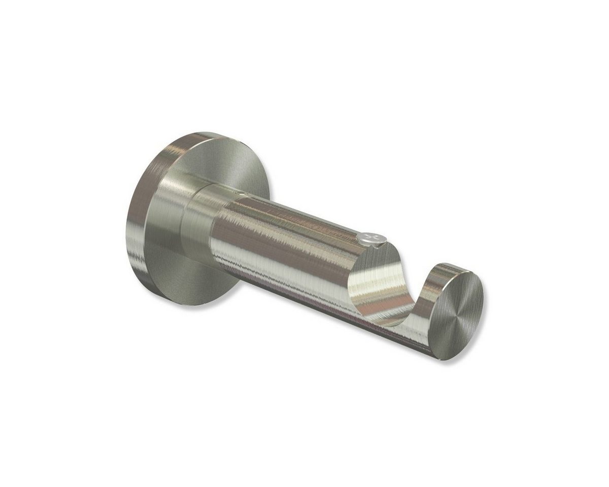 INTERDECO Gardinenstangenhalter Platon 1-läufig, für 20 mm Ø Gardinenstangen, (Stück, 2-St., Edelstahl-Optik), Metall