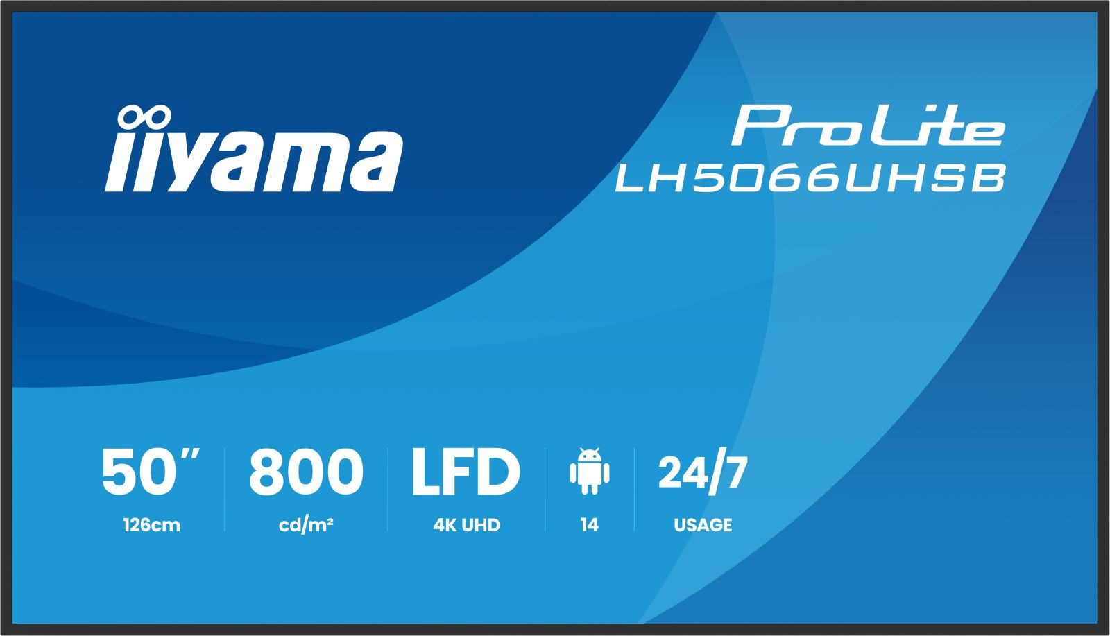 Iiyama LH5066UHSB-B1AG TFT-Monitor (3840 x 2160 px, 4K Ultra HD, 6,5 ms Reaktionszeit, IPS, Wi-Fi, Lautsprecher, HDCP)