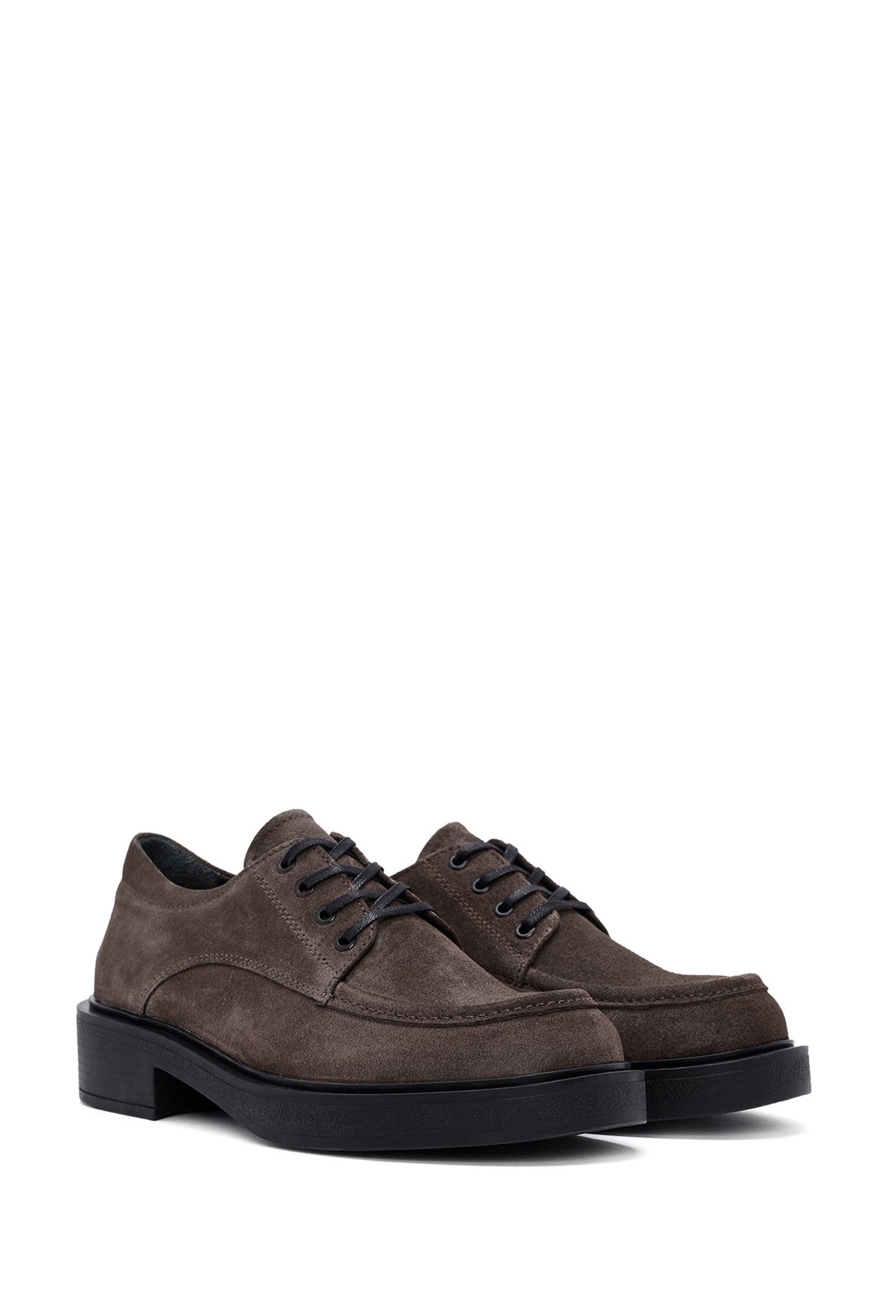Derimod Veloursleder-Derbyschuhe Loafer Echtes Wildleder, Lederfutter, Thermo-Sohle, Schnürverschluss