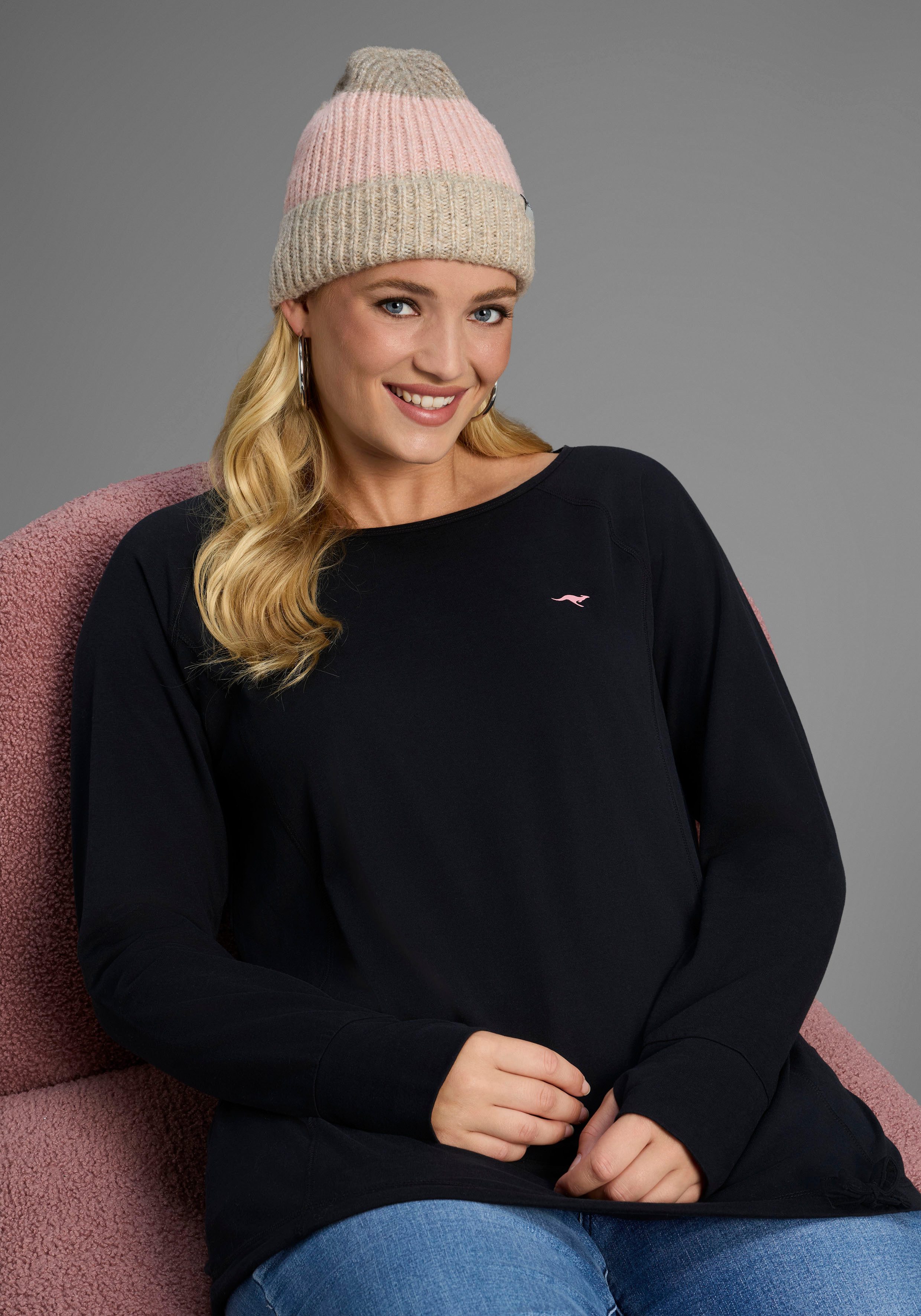 KangaROOS Langarmshirt Langarm, für Büro und Freizeit, große Größen günstig online kaufen