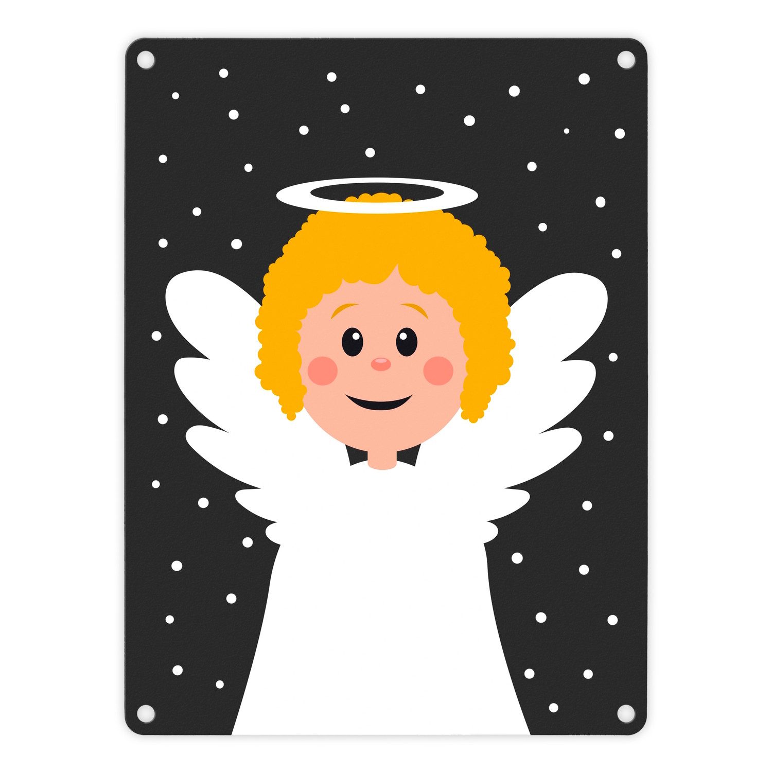 Metallschild Engel im Schnee Metallschild Weihnachten Weihnachtsengel Advent Liebe