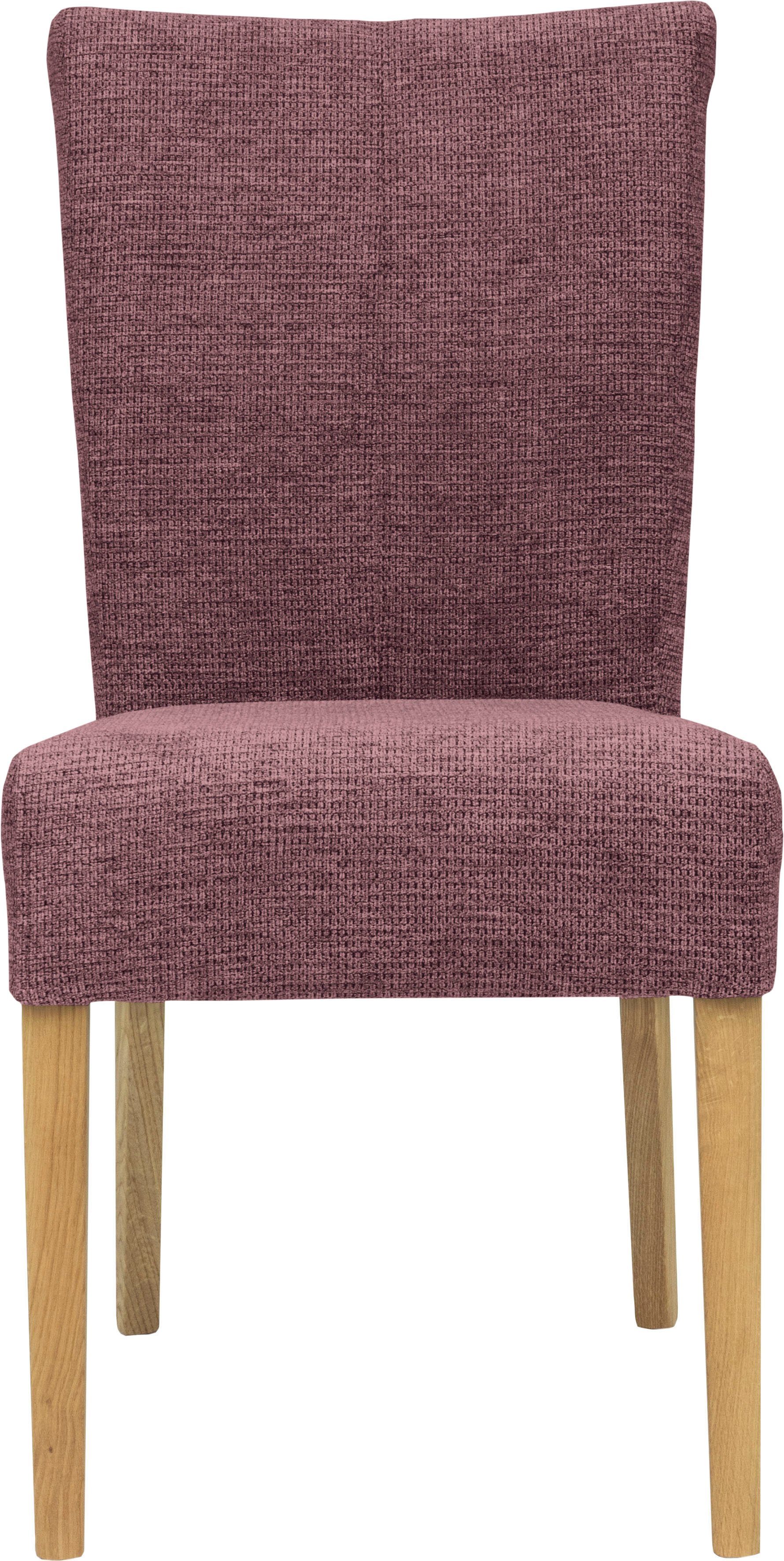 Home affaire 4-Fußstuhl Queen Polsterstuhl (Set, 2 St), verschiedene Bezüge, Gestell Massivholz