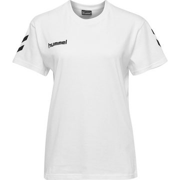 hummel T-Shirt Logo T-Shirt Kurzarm Top aus Baumwolle HMLGO 5124 in Weiß