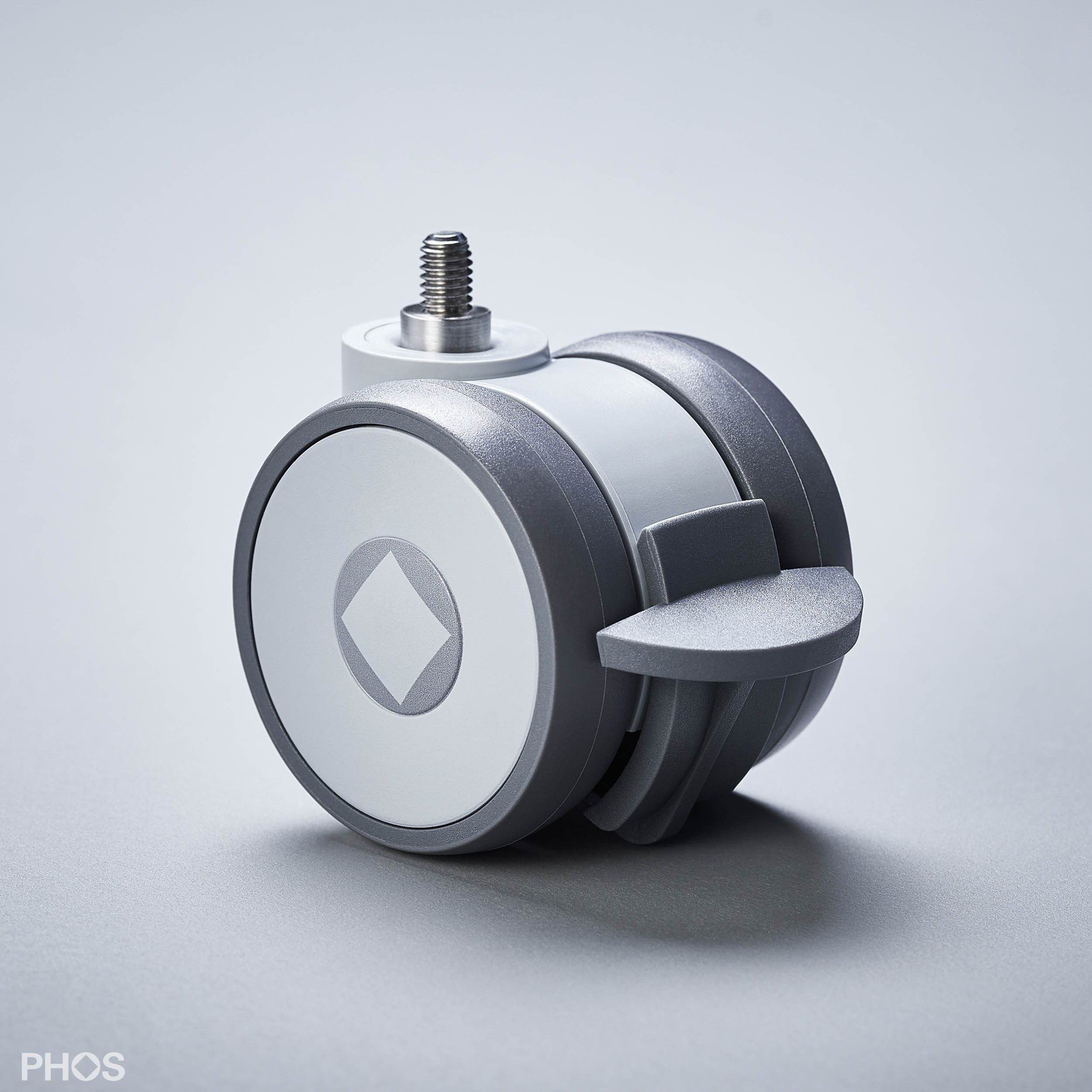 PHOS Design Möbelrolle, Doppel-Lenk-Bodenrolle, 360° drehbar, (4-St), : Zubehör für "Karlsruher Tisch & Bank" Serie - 100% Made in Germany