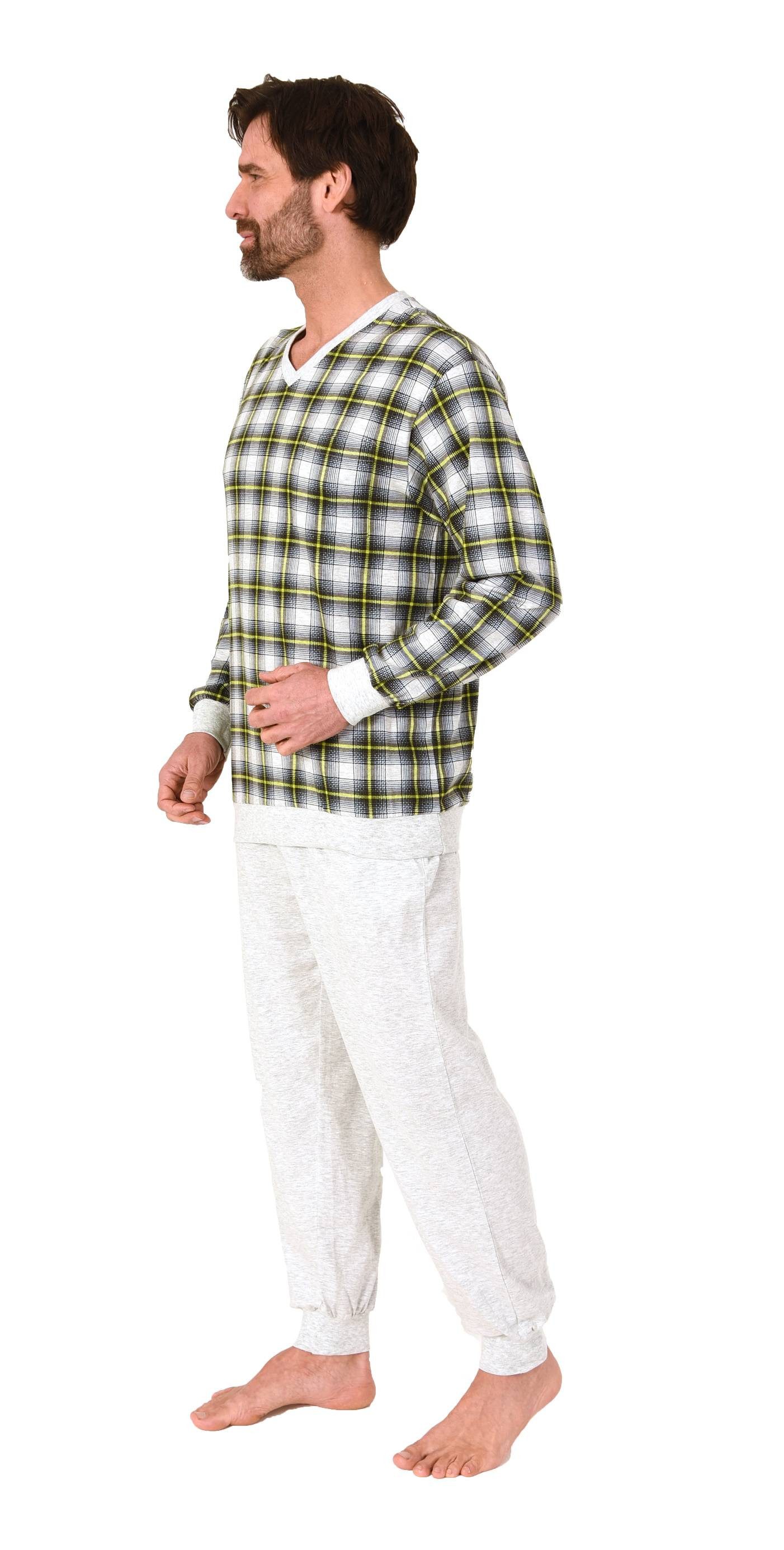 Normann Pyjama Normann Herren Langarm Schlafanzug mit Bündchen - auch in Üb günstig online kaufen