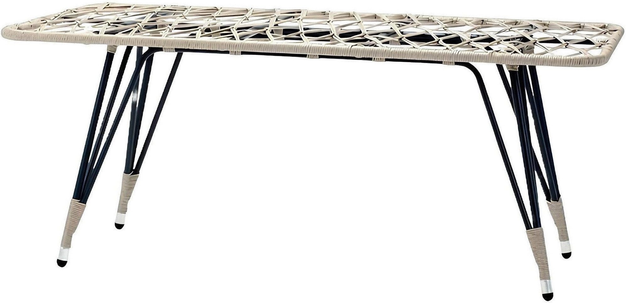 Xlmoebel Gartentisch Beiger Couchtisch aus hochwertigem Rattan im modernen Design (Tisch), Hergestellt in Europa