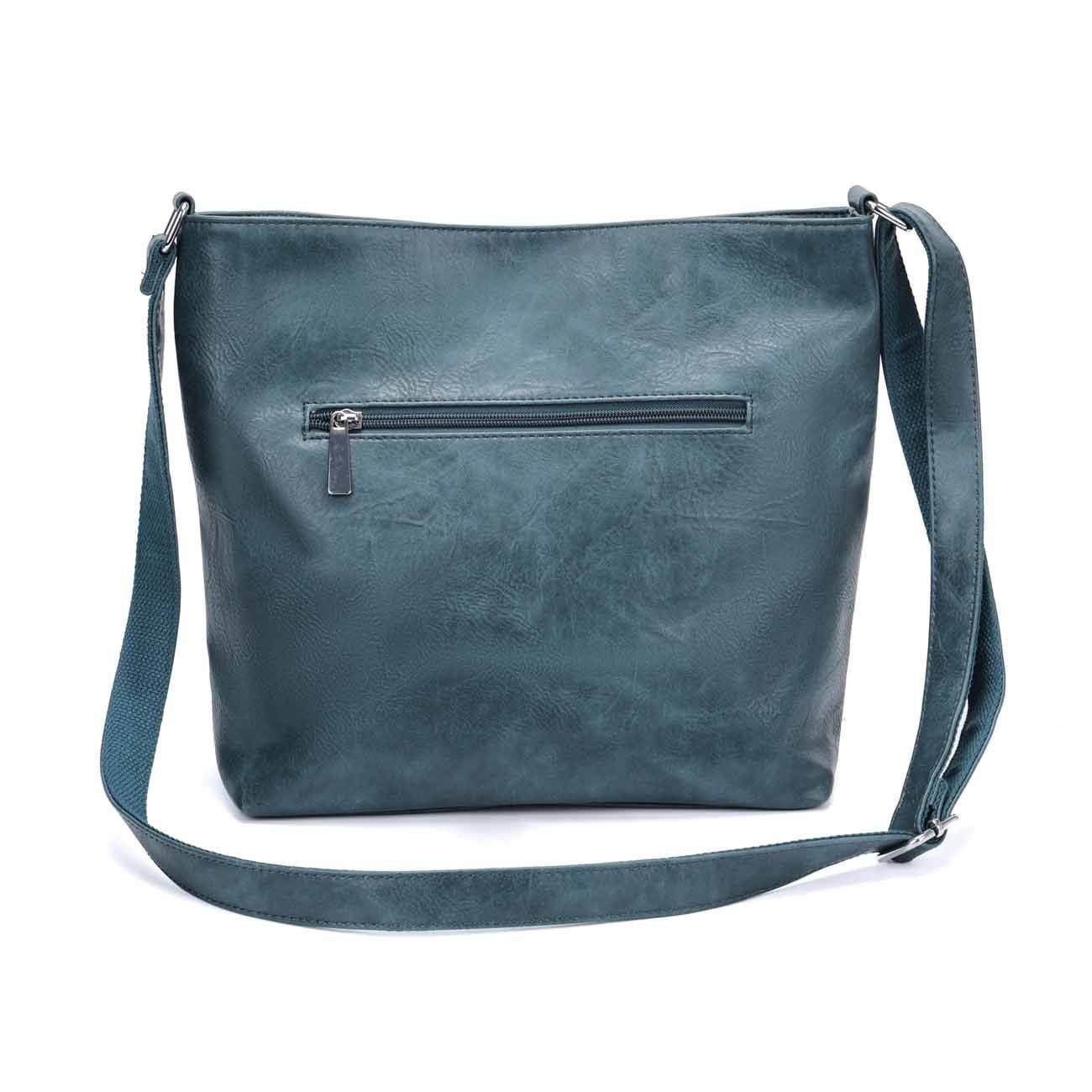 ITALYSHOP24 Schultertasche Damen Tasche Shopper Umhängetasche CrossOver Handtasche Reisetasche, Hobo Bag Crossbody City Bag Beuteltasche Freizeit Leder Optik Urlaub