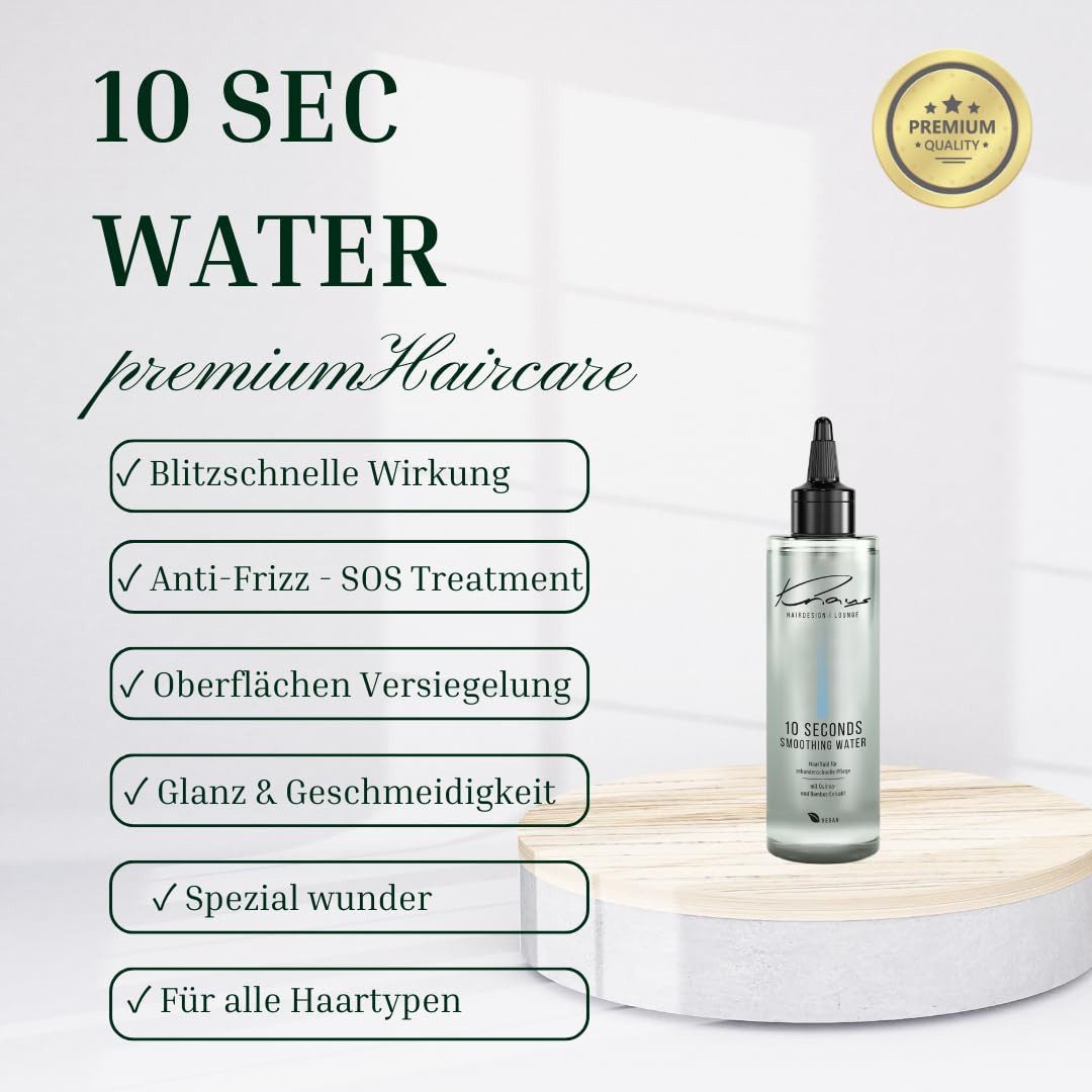 Knaus Hairdesign Haarwasser Knaus Hairdesign Smoothing Water 10 SEKUNDEN, Glanz, Anti-Frizz, VEGAN, Vegan