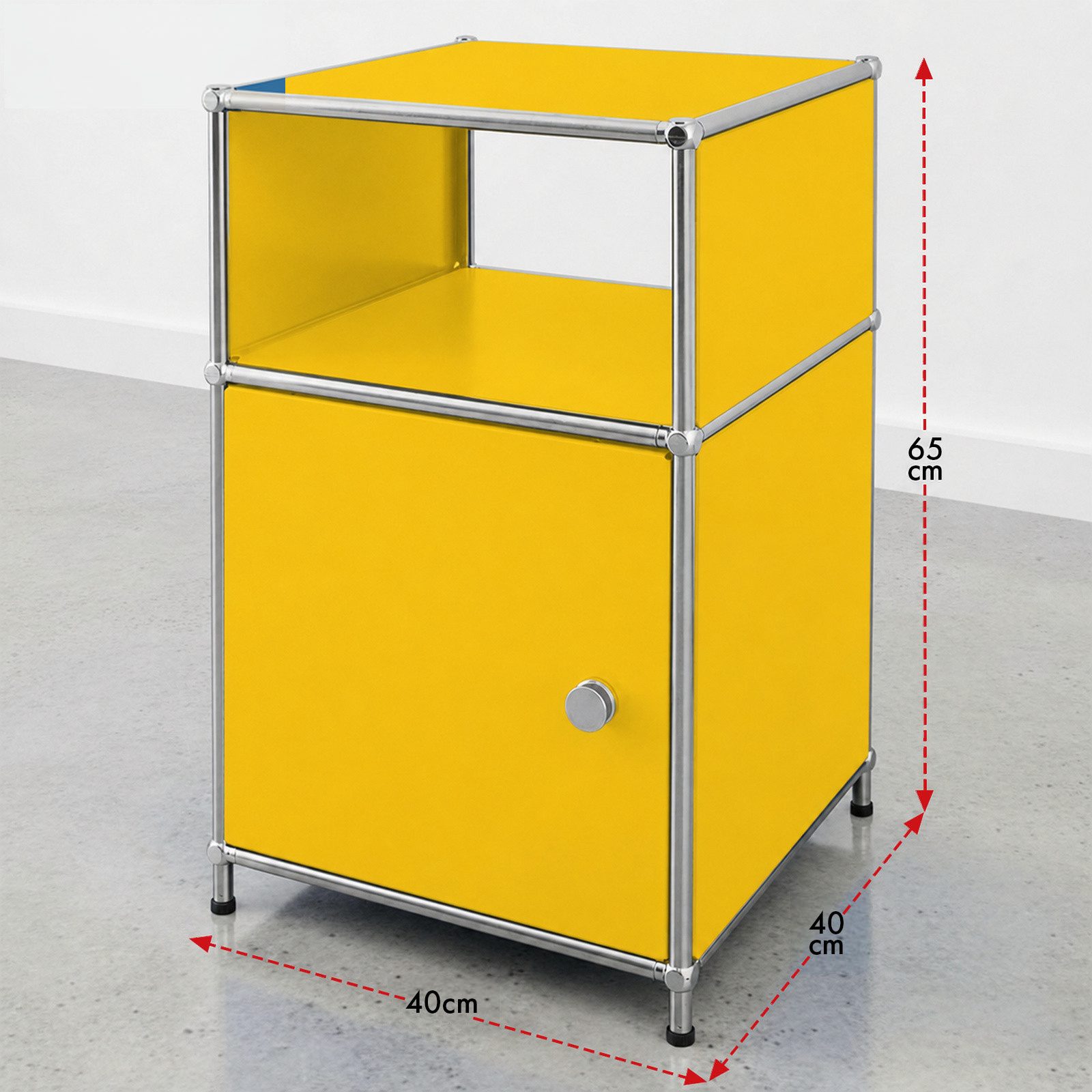 Floordirekt Standregal Concept Epure Metallregal MK-040, 3-stöckiges Regal 40x40x65 cm, mit Tür & Ablage, modernes Regal für Bad, Küche, Schlafzimmer & Büro – Bild 3 von 5