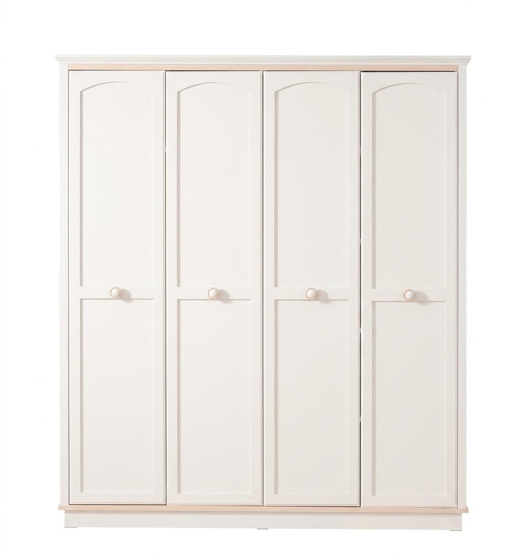 JVmoebel Kleiderschrank Weißer 4-türiger Kleiderschrank aus Holz für das Jugendzimmer