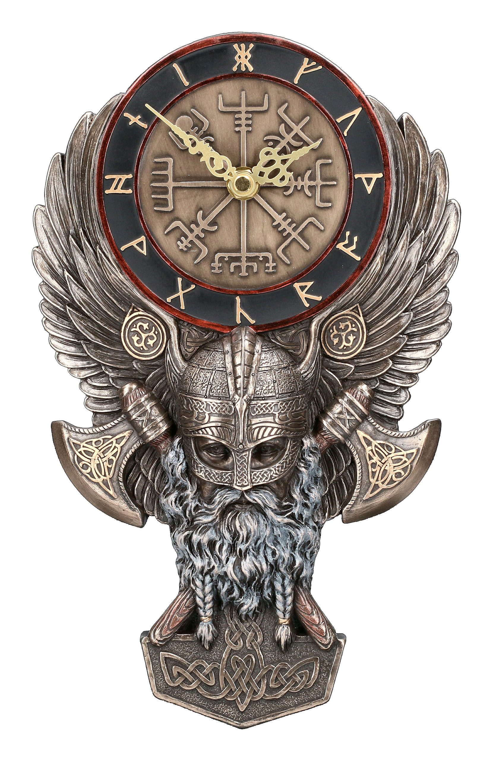 Figuren Shop GmbH Wanduhr Wanduhr Wikinger - Vegvisir - Veronese Dekoration günstig online kaufen