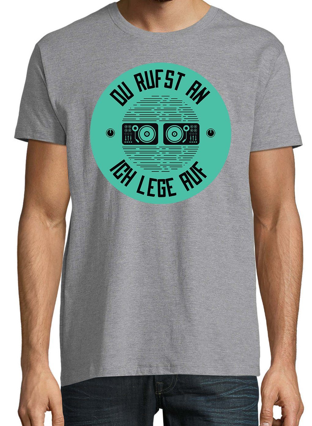 Youth Designz T-Shirt Herren Spruch T-Shirt auf" ich rufst "Du Grau mit lustigem lege an