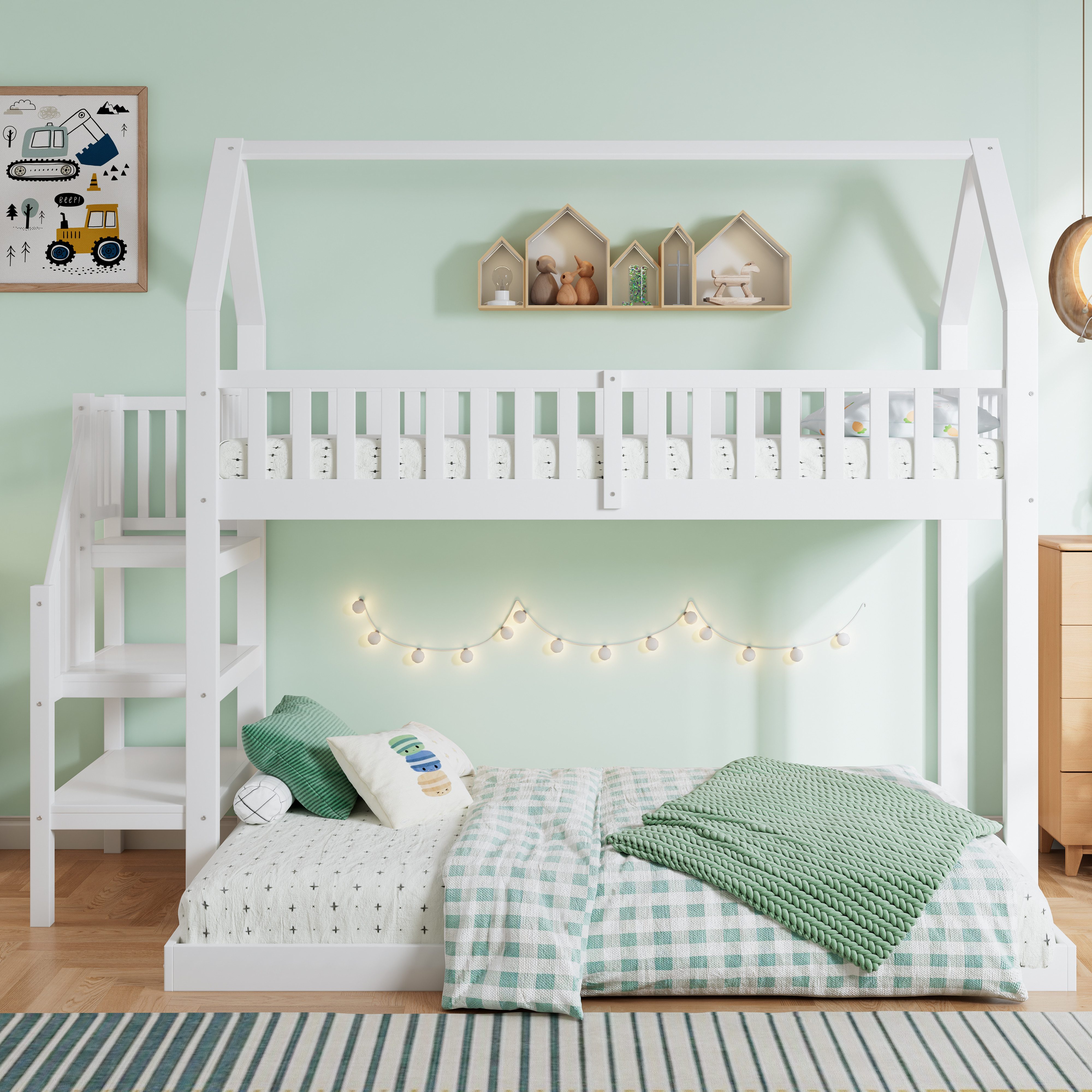 Flieks Etagenbett, Kinderbett mit oberem Lattenrost günstig online kaufen