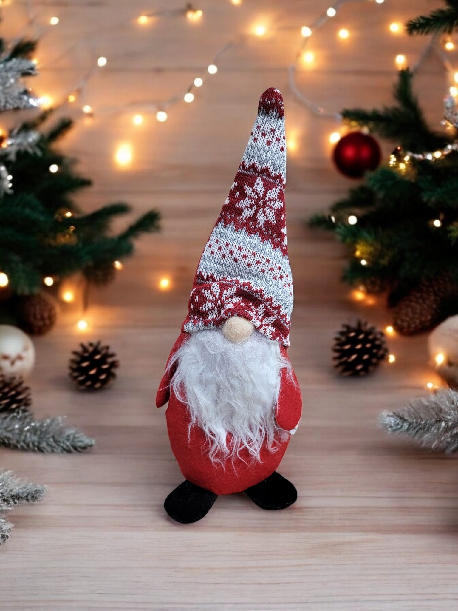 Preis-Shop24 Wichtel Weihnachtswichtel Stoff Wichtel Weihnachten Xmas Dekofigur Rot