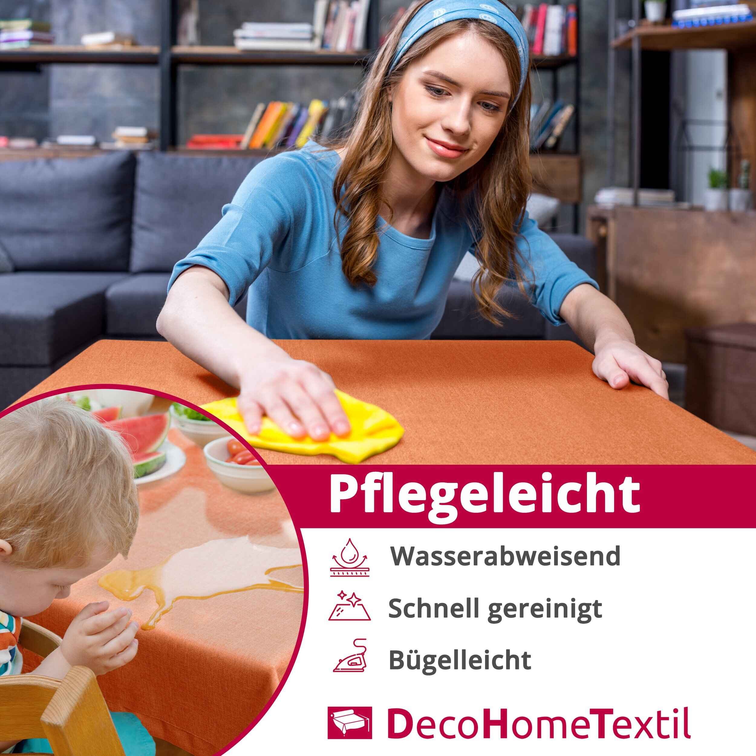 DecoHomeTextil Heimtextilmanufaktur Tischdecke Leinen Optik Tischdecke Tisc günstig online kaufen