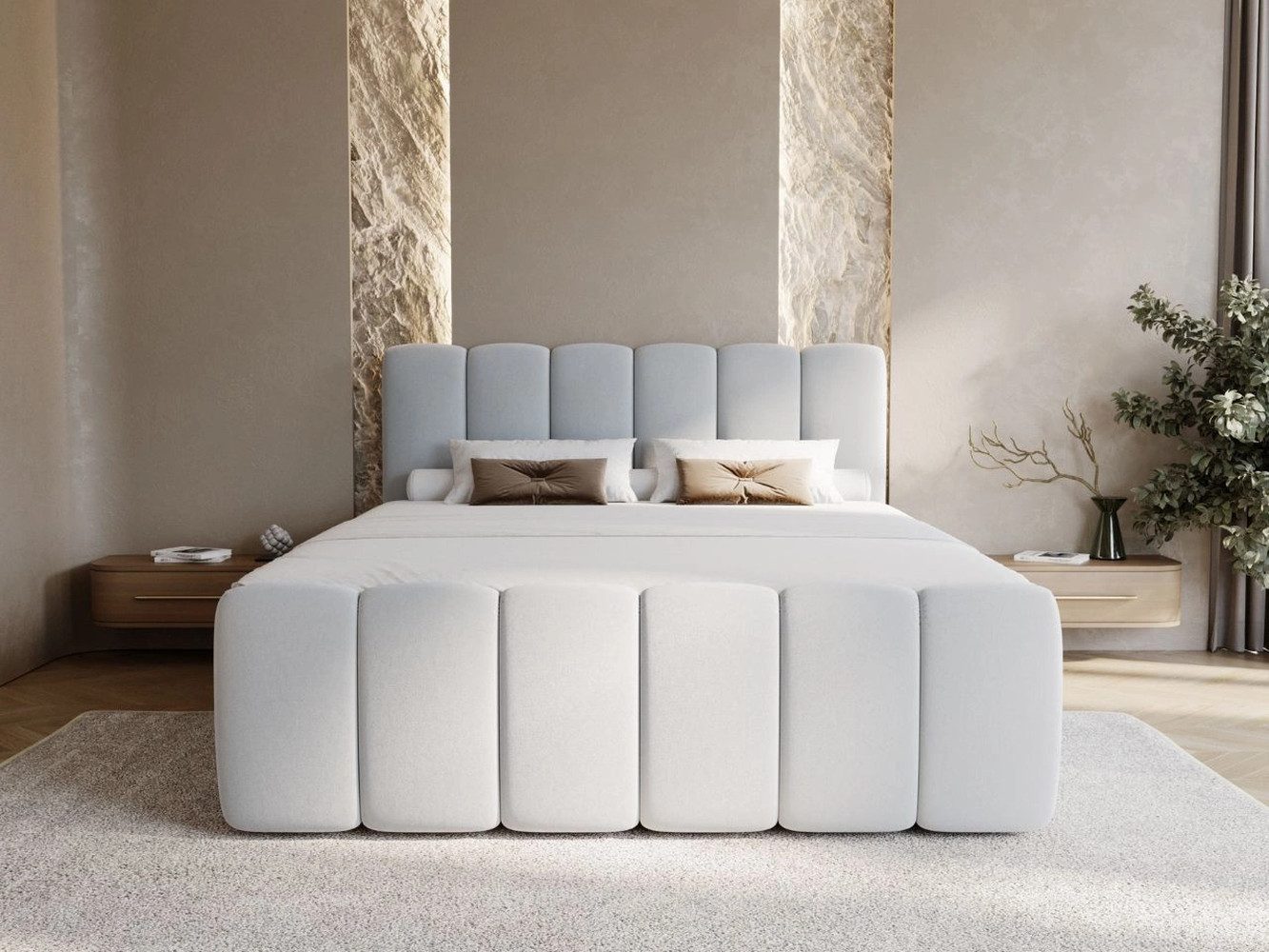 GrainGold Boxspringbett mit Bettkästen CLOUD, Modern Bett mit Kopfteil, 180 günstig online kaufen