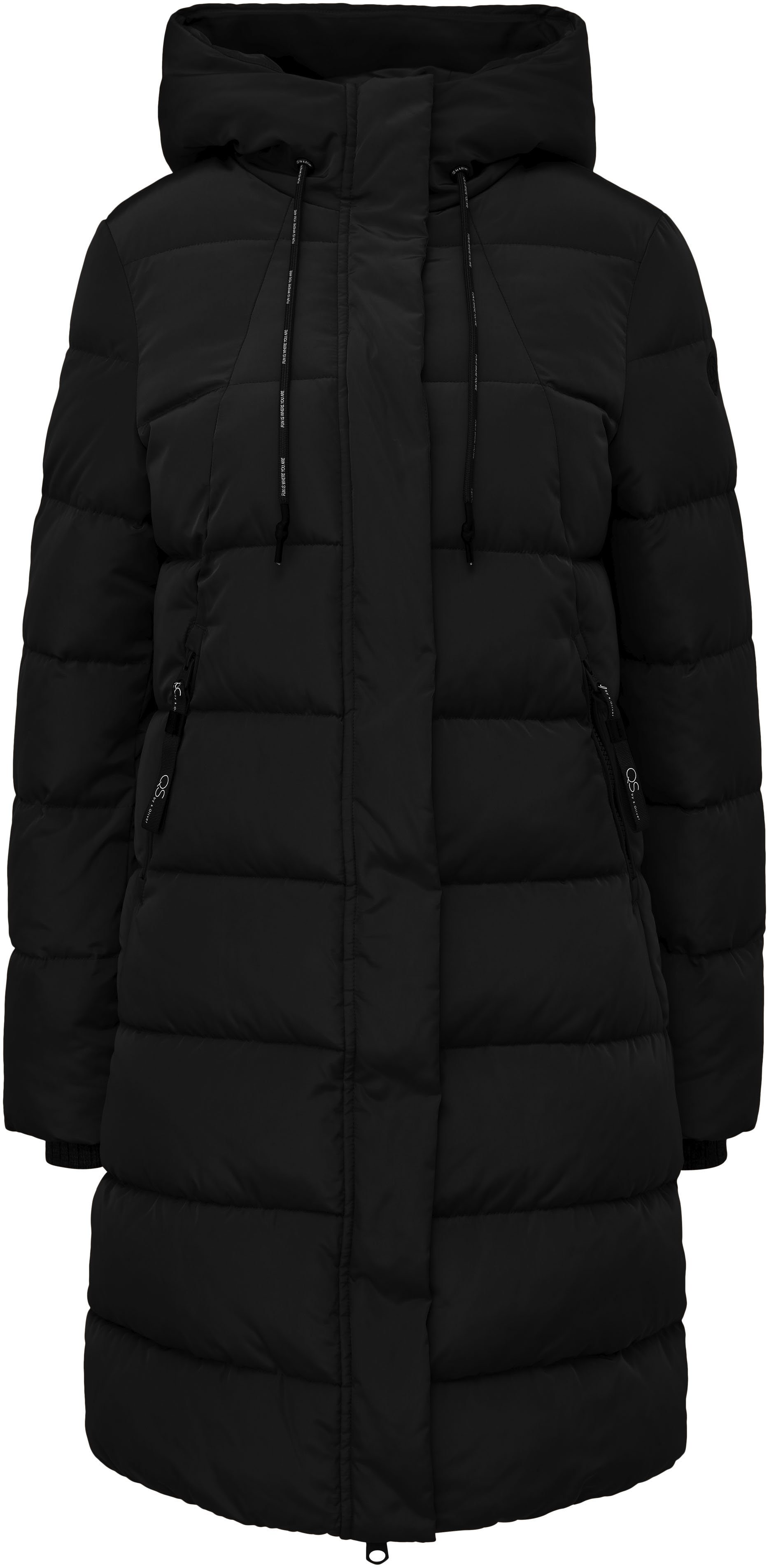 QS Langmantel mit 2-Wege-Reißverschluss grey/black | Parkas