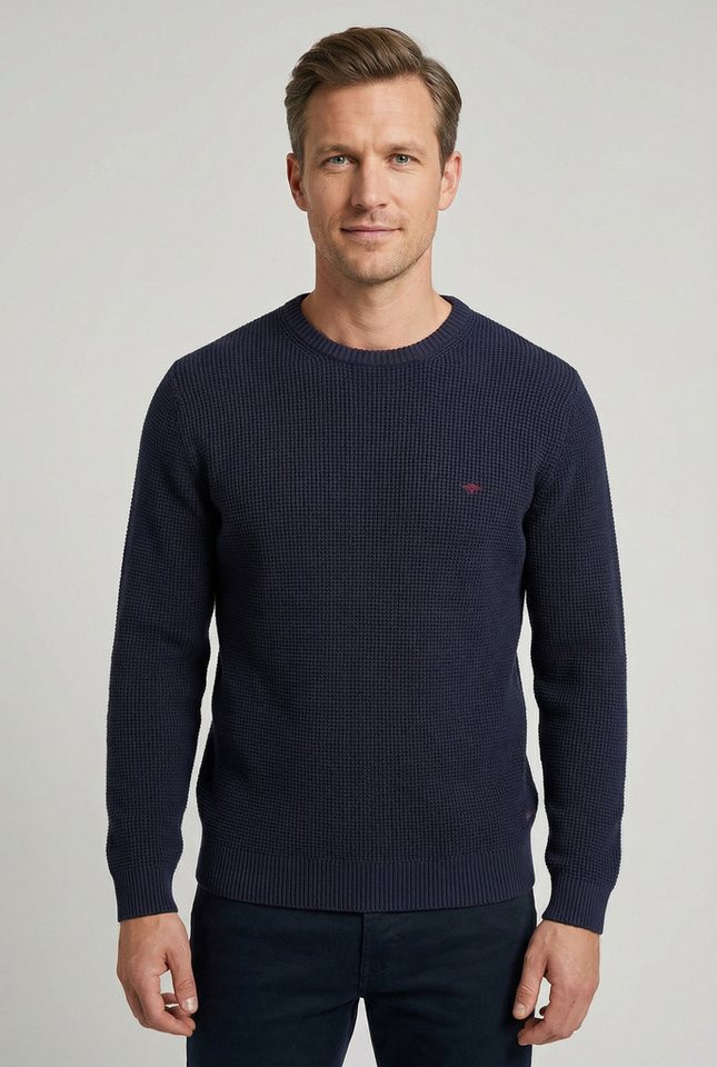 FYNCH-HATTON Strickpullover aus Baumwolle, normale Passform, hüftbedeckende Länge