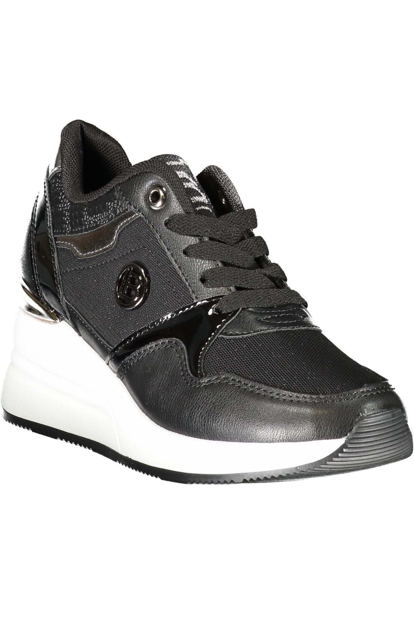 Laura Biagiotti Sneaker Elegante Damensneaker Schwarz, Leder, Kontraste günstig online kaufen